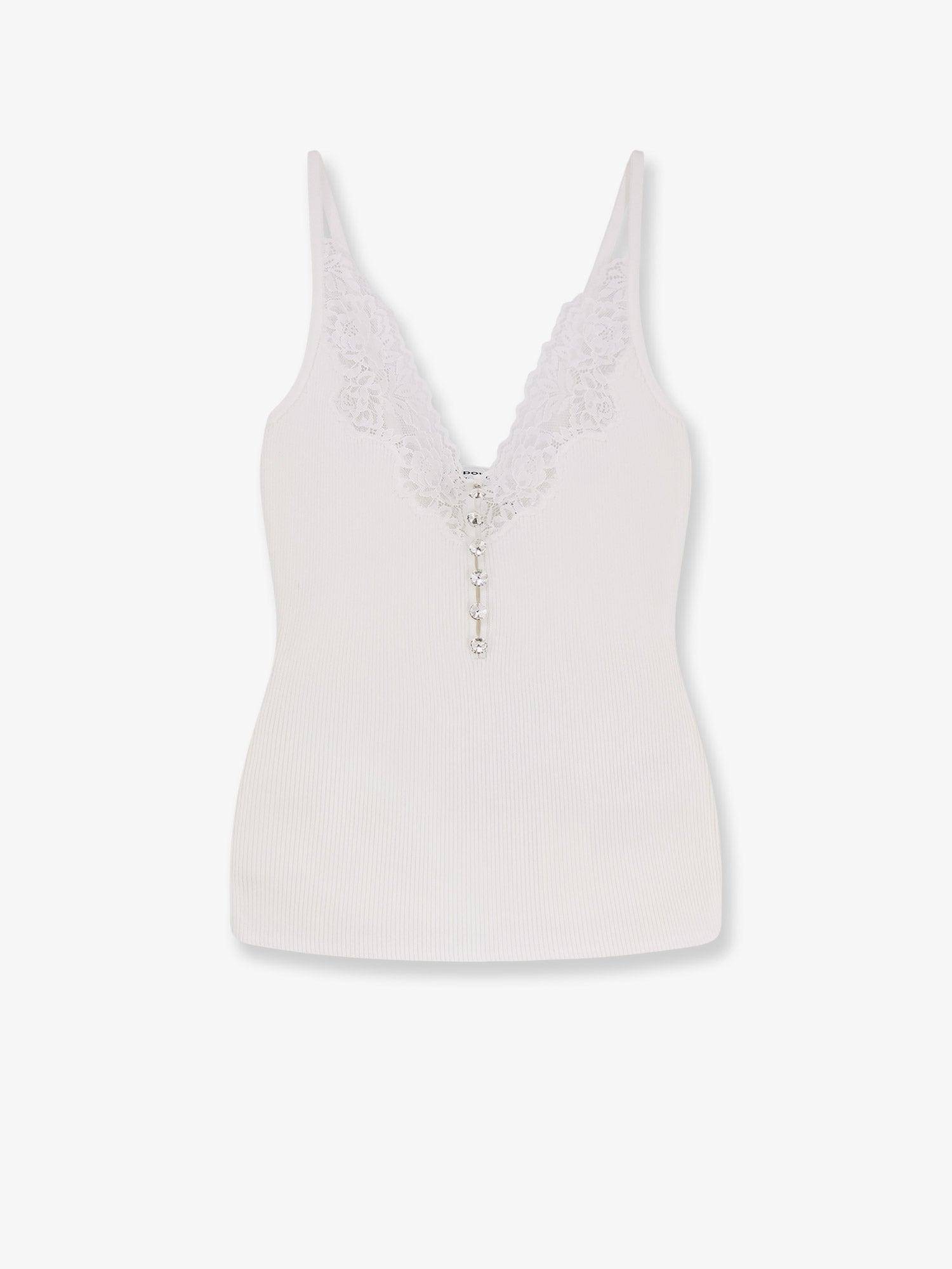 Tシャツ・カットソー SELF PORTRAIT Viscose top with lace inserts Self-Portrait Viscose Top With Lace Inserts in White | Lyst