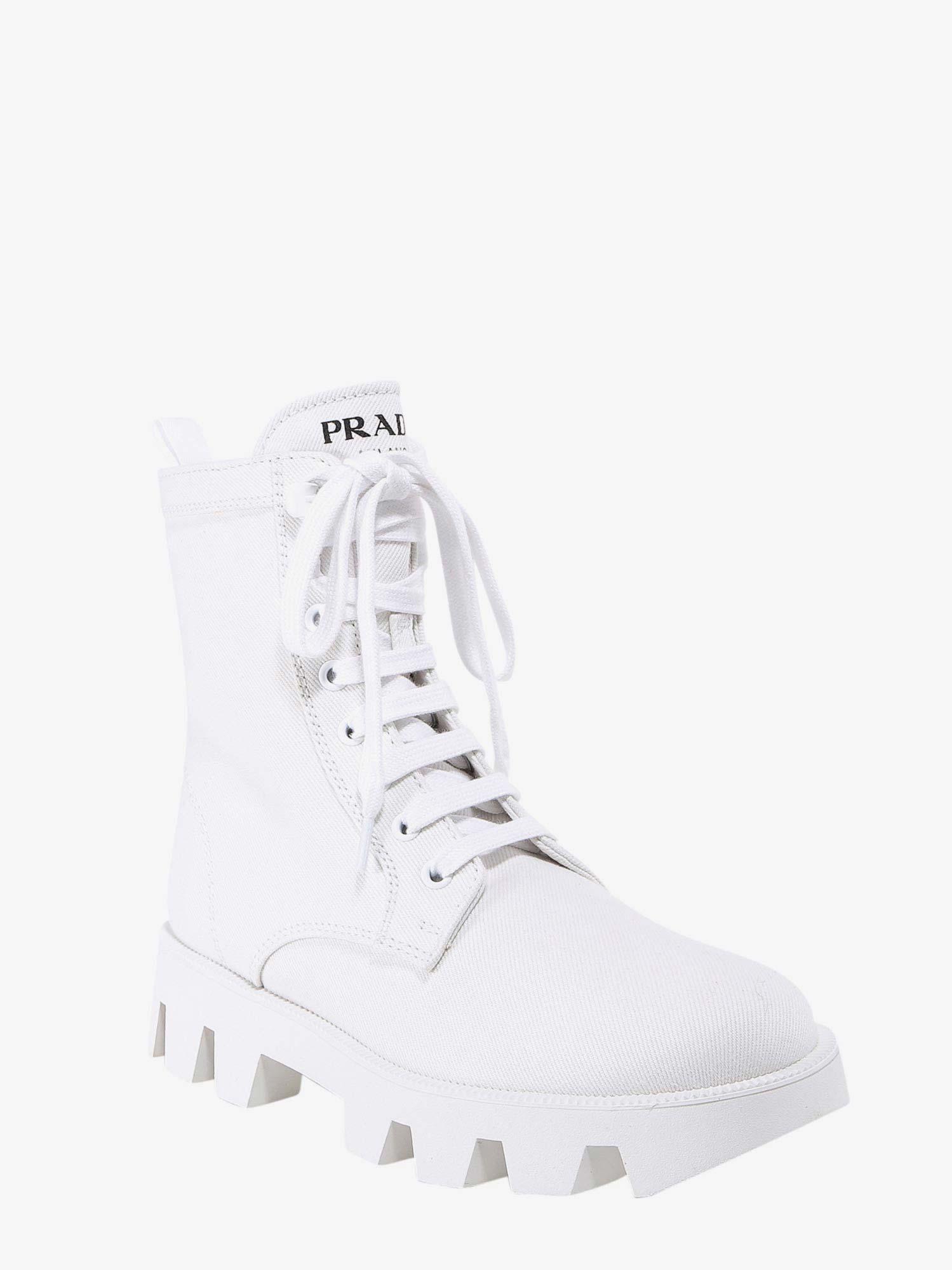 white prada combat boots