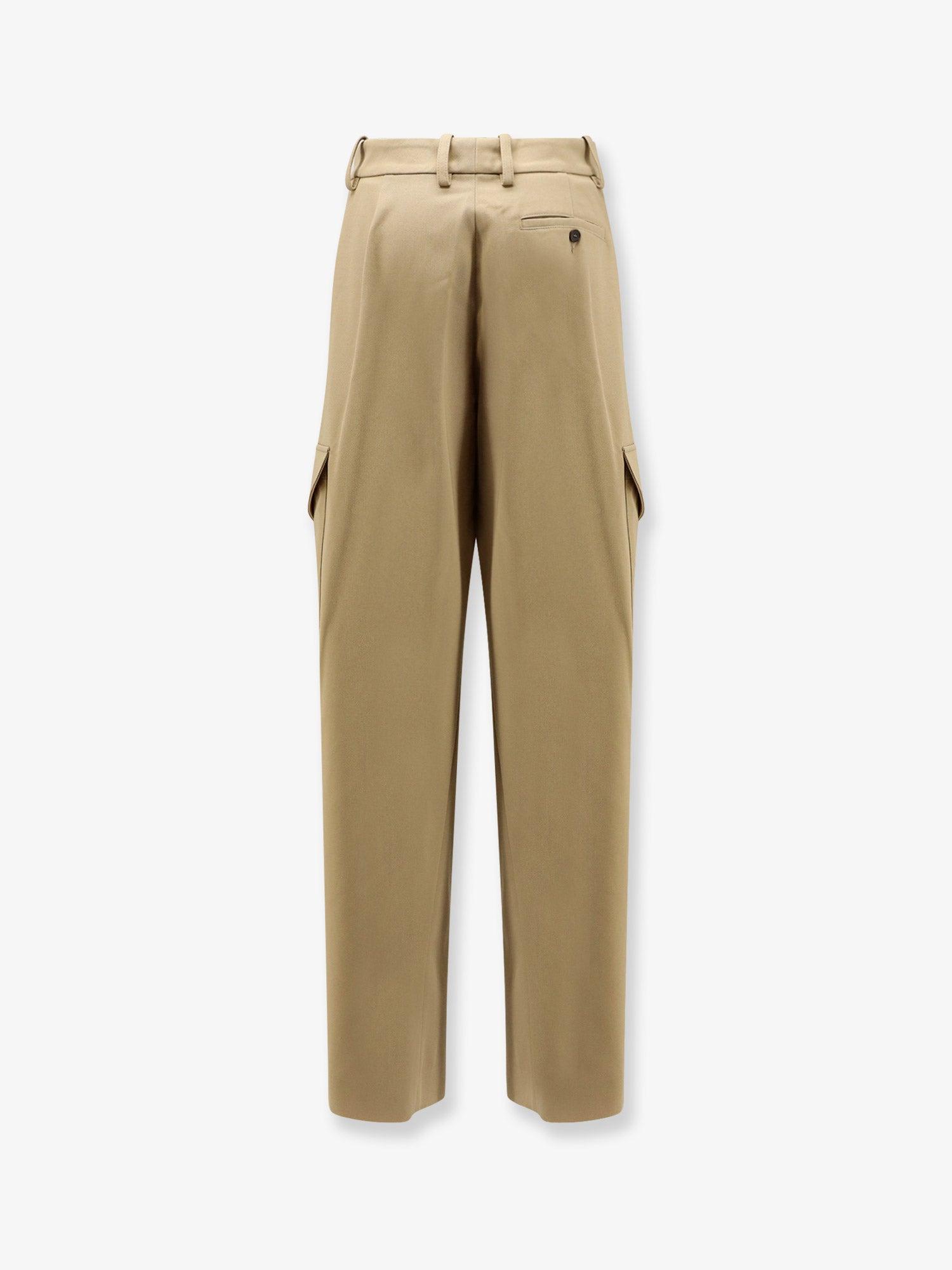 GIVENCHY COTTON AND WOOL PANTS リラックスフィット Slim fit tailored pants in wool with satin waistband in