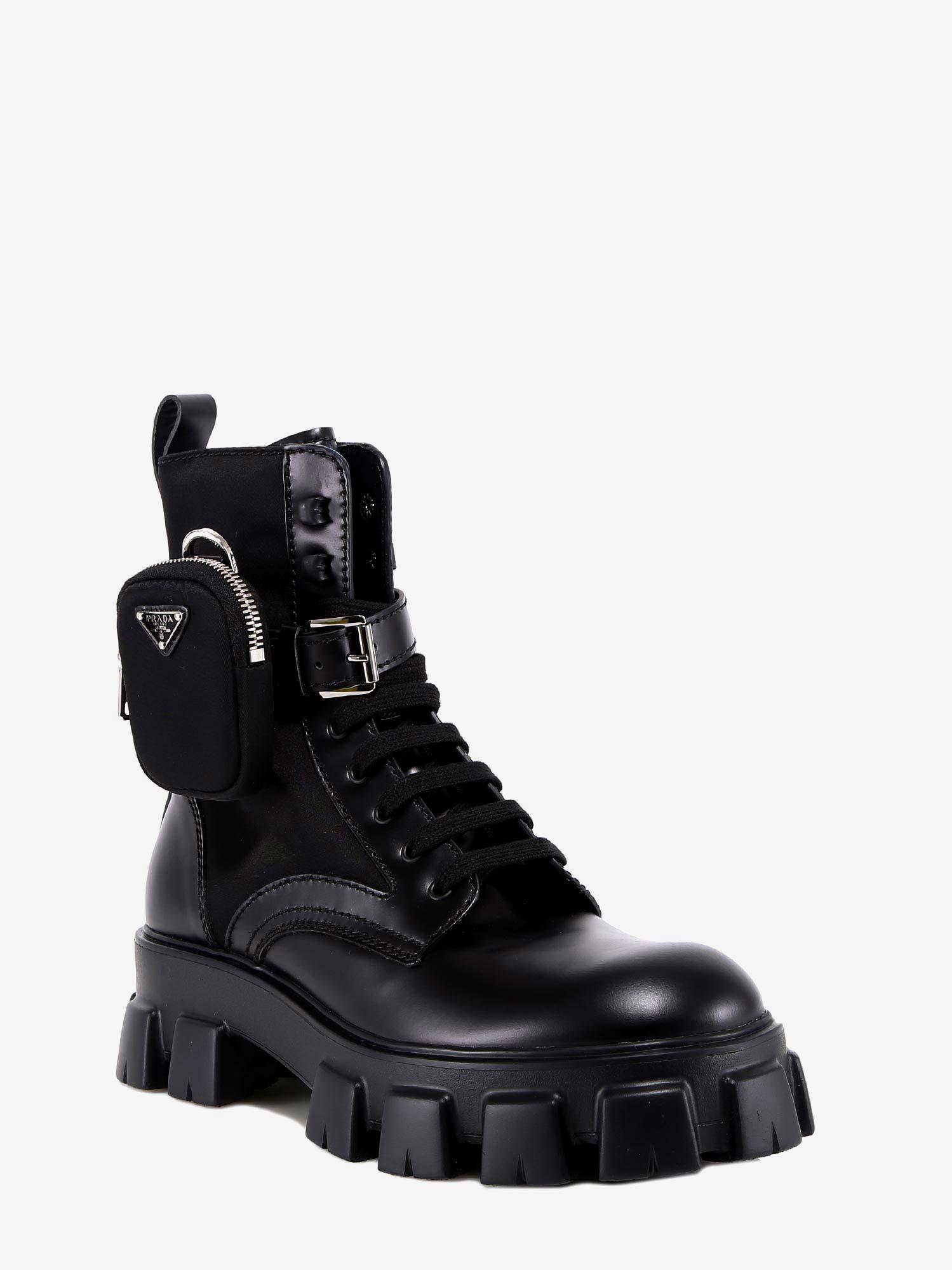 prada leather combat boots