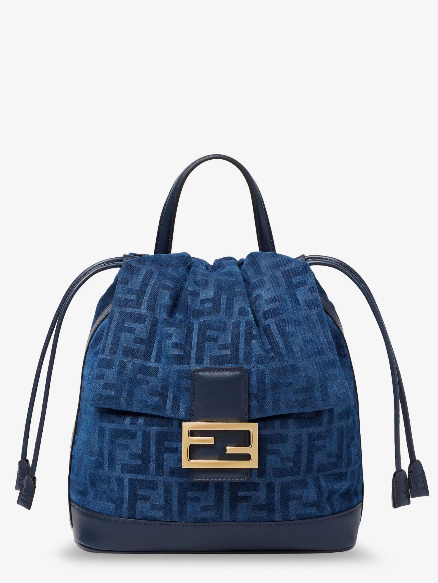 fendi mini logo backpack FF Zucca Glazed Canvas Jacquard Brown Detachable carry handle with conical post Fendi By The Way Zucca