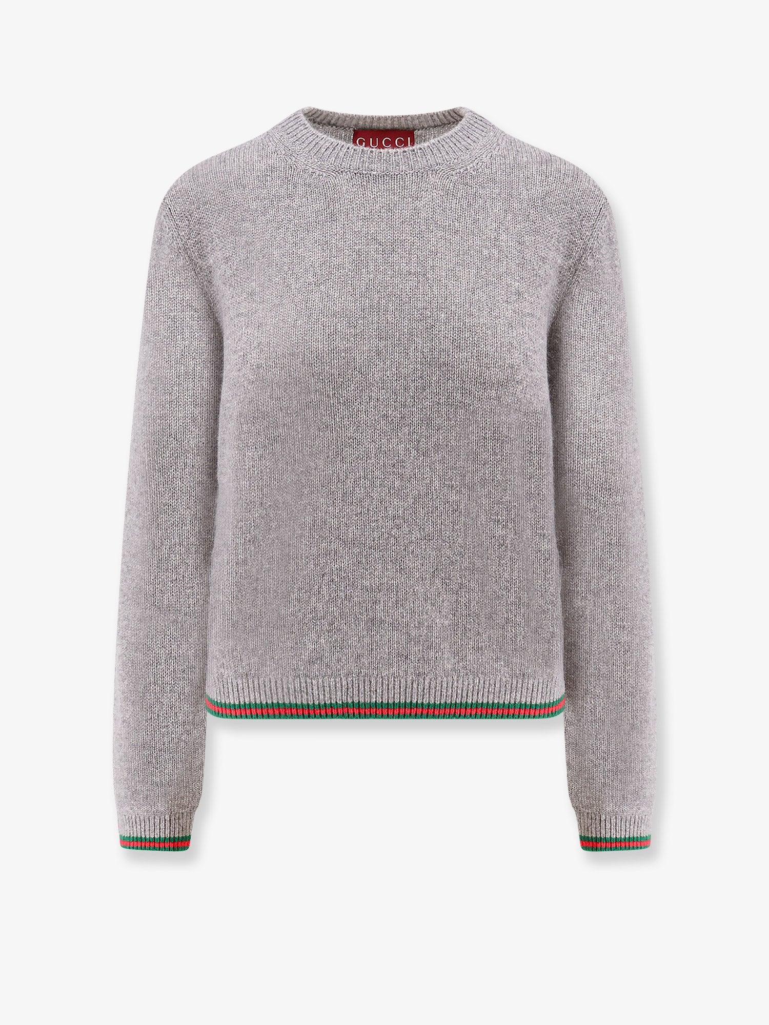 Gucci Cashmere Web Band Sweater in Grey Lyst UK