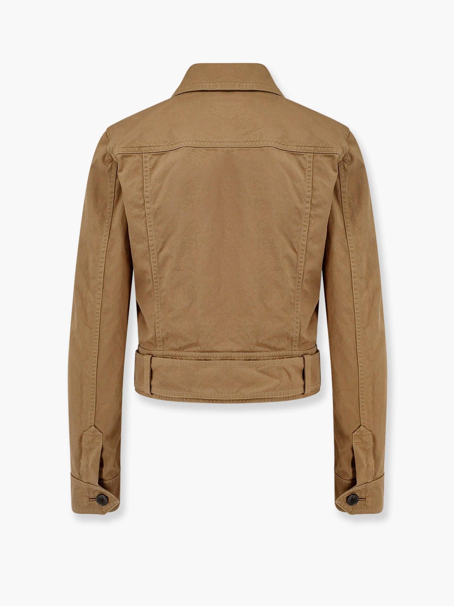 ジャケット SAINT LAURENT Certified cotton cropped jacket Saint Laurent Certified Cotton Cropped Jacket in Natural | Lyst