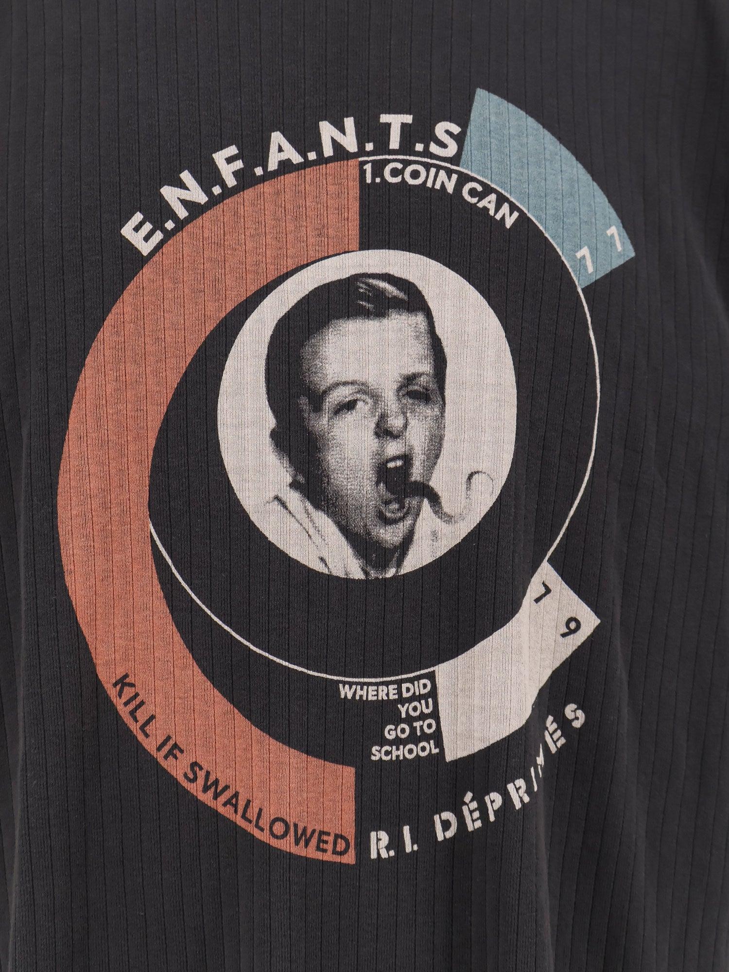Tシャツ・カットソー ENFANTS RICHES DEPRIMES Cotton T-shirt with used effect Nero Enfants Riches Deprimes Charcoal Cotton T-shirt | italist