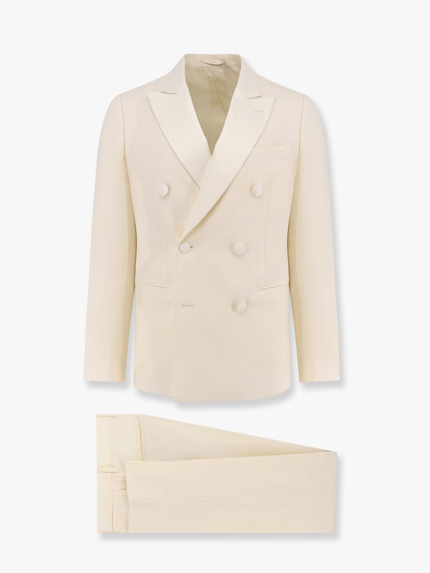 Lardini Virgin Wool Tuxedo With Satin Lapel in White for Men