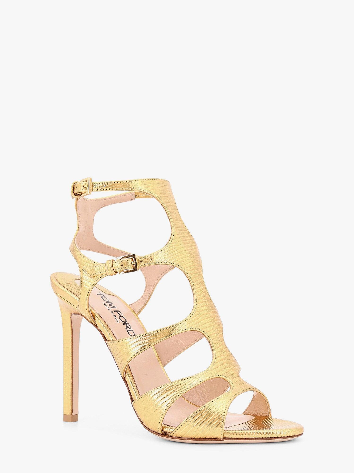 サンダル・ミュール TOM FORD Laminated leather sandals with croco print Tom Ford Laminated Leather Sandals With Croco Print in