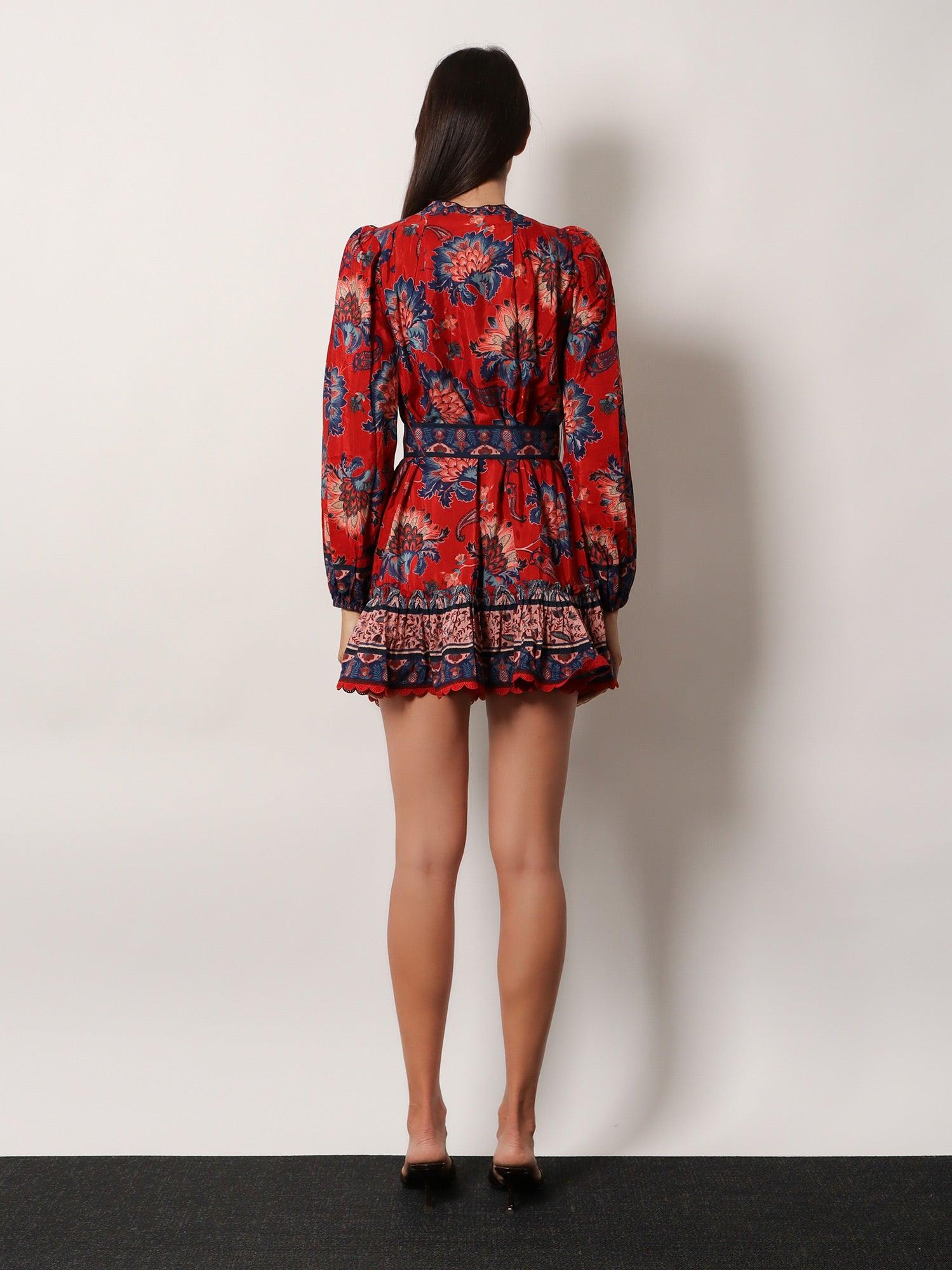 ワンピース FARM RIO Luang cotton blend mini dress Red Luang Mini Dress – FARM Rio