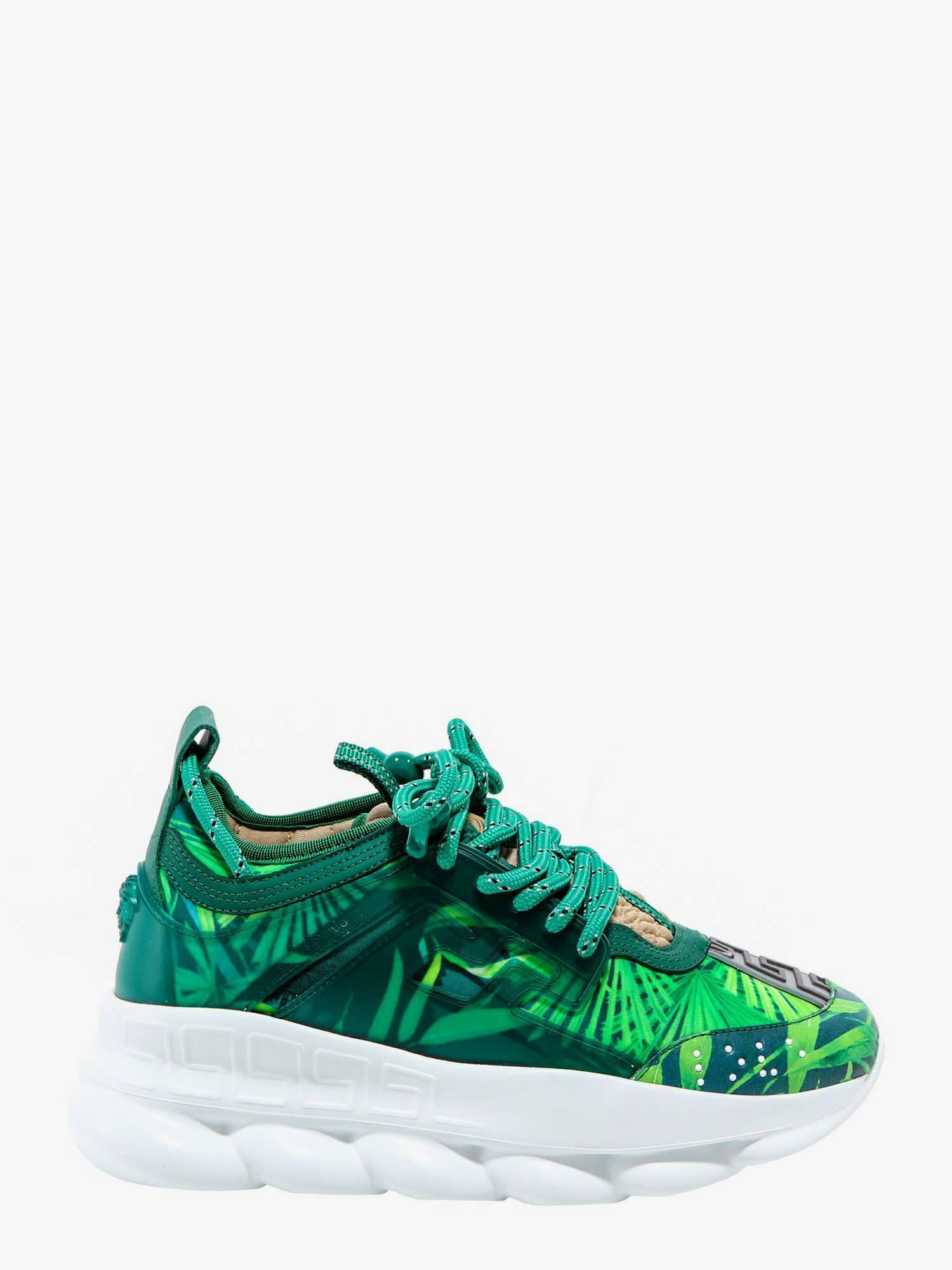 Versace Green Strappy Chain Reaction Sneakers Versace