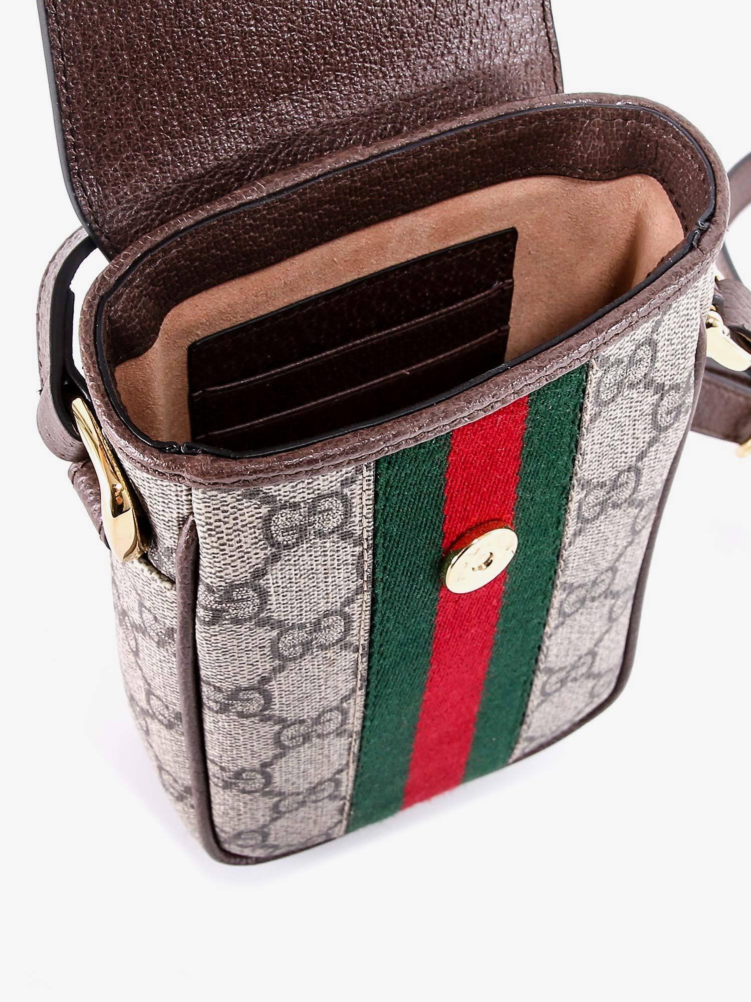 Gucci GG Ophidia Phone Canvas Cross-body Wallet in Natural