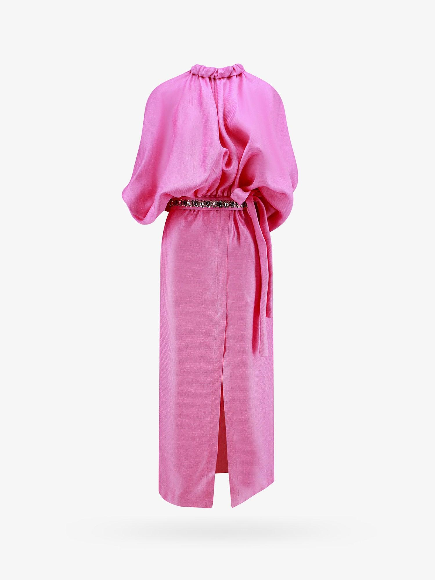 Fendi Crystal Embellished Silk Dress in Pink Lyst UK