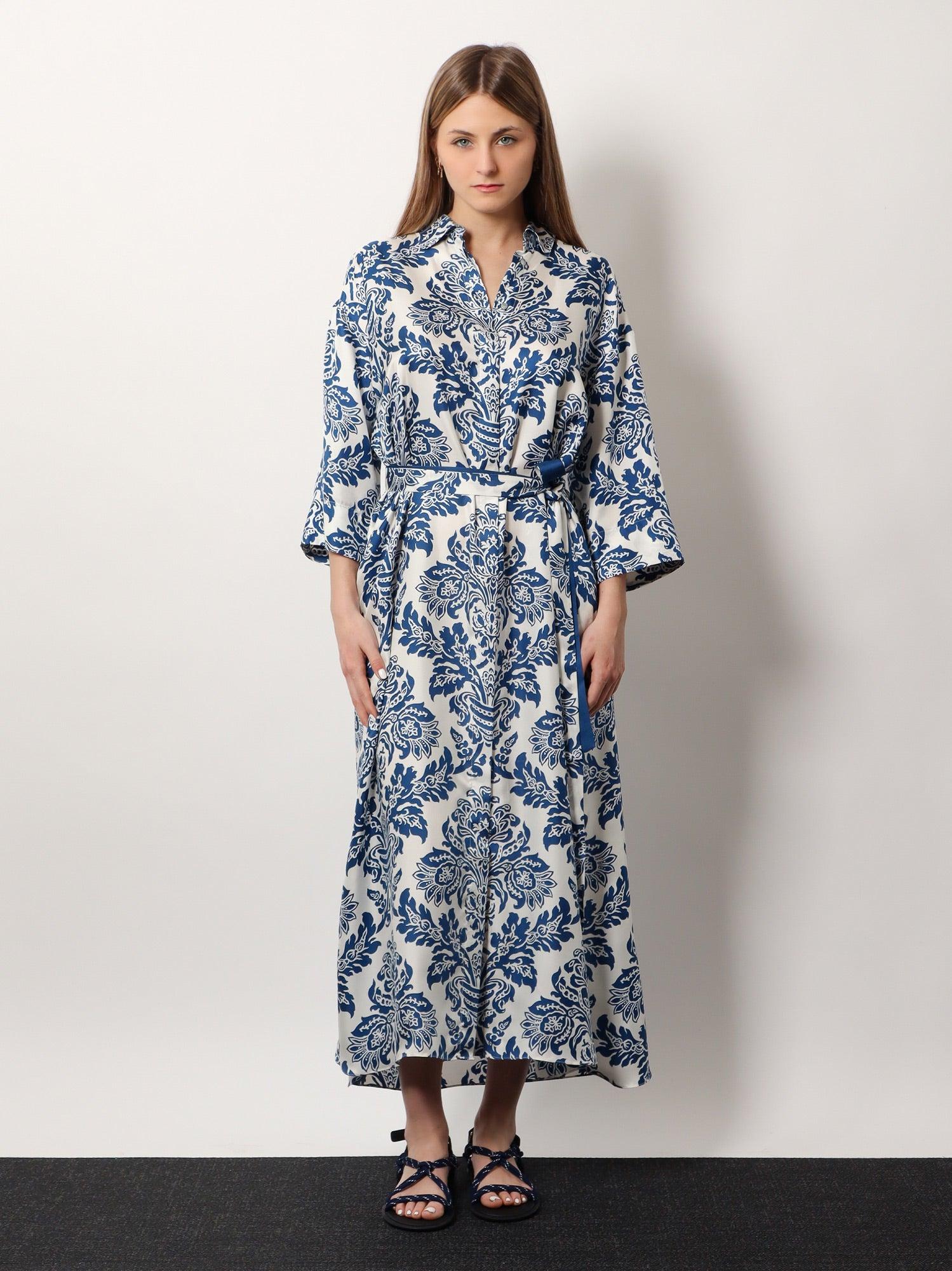 ワンピース MAX MARA PRINTED SILK MANNA SHIRT DRESS Female dresses silk navy | Max Mara