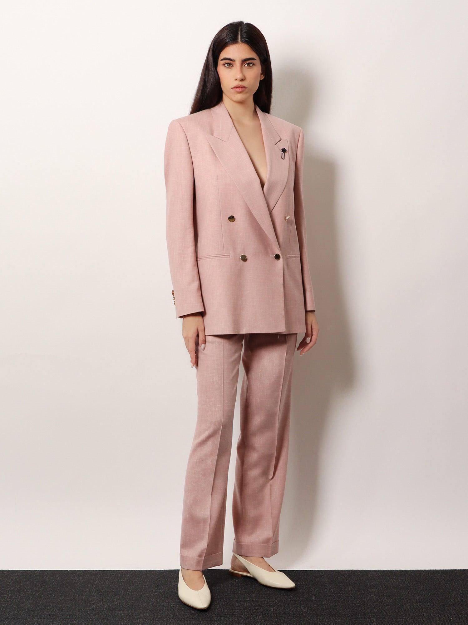 パンツ LARDINI Wool, silk and linen trouser with fold Rosa LARDINI Wool, silk and linen trouser with fold Rosa (LARDINI