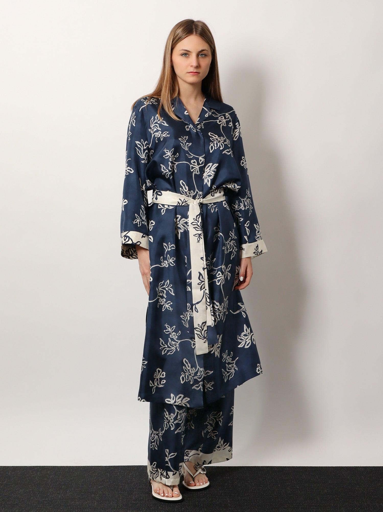ワンピース S MAX MARA Timeo kaftan silk dress with floral print Max Mara Timeo Kaftan Silk Dress With Floral Print in Blue