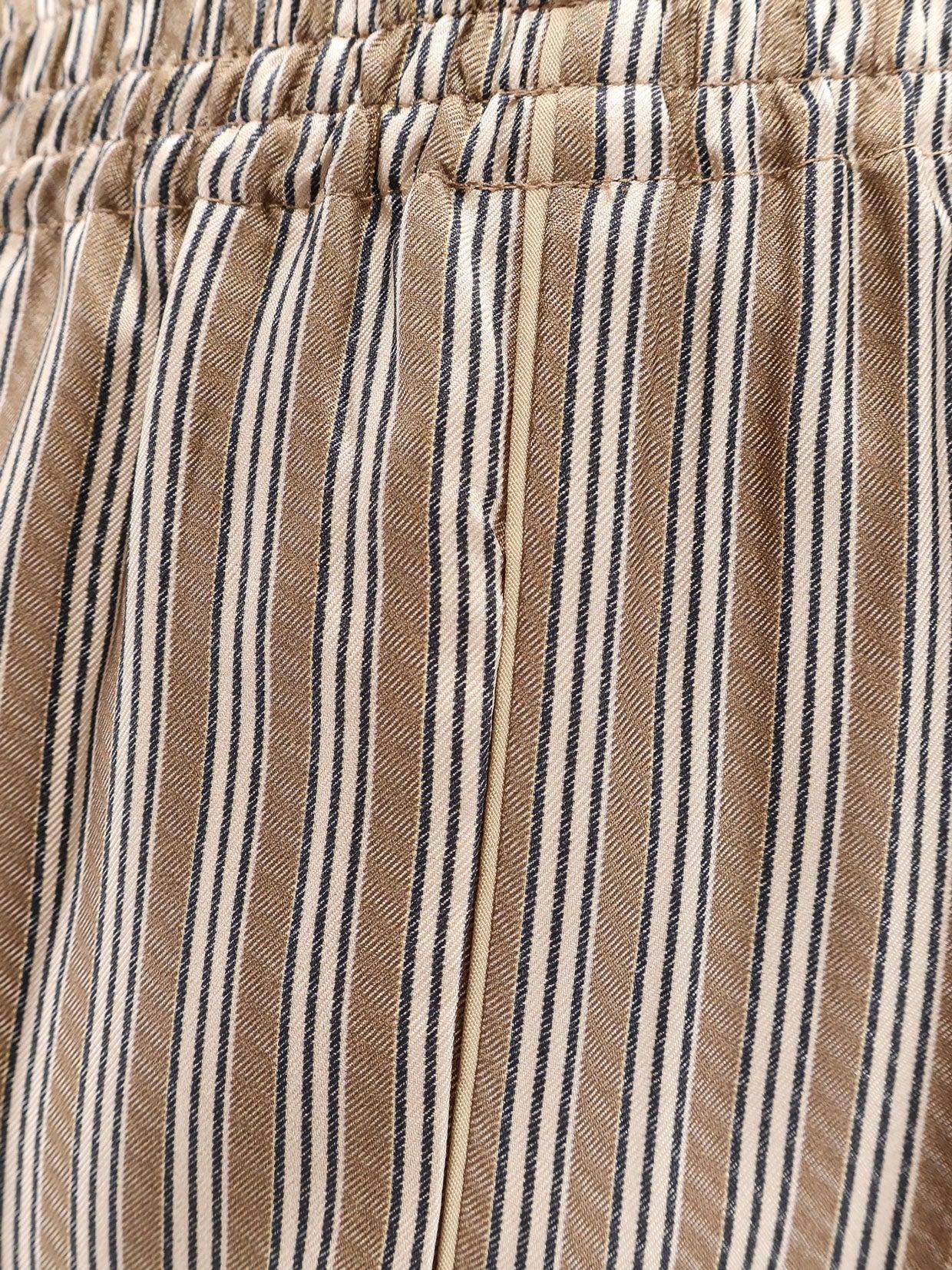 Max Mara Ladino Striped Silk Trousers in Natural | Lyst