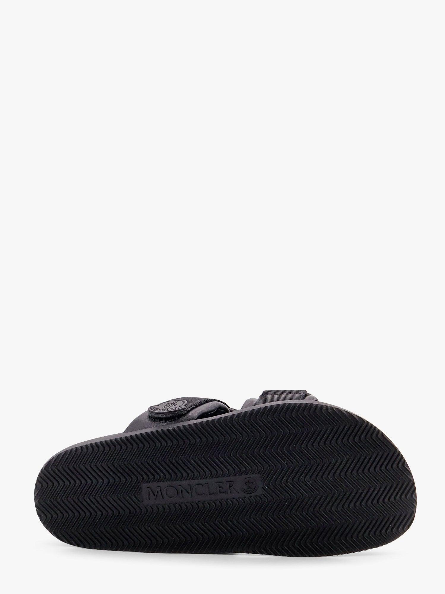 Moncler Mon Summer Leather Sandals With Nylon Details in