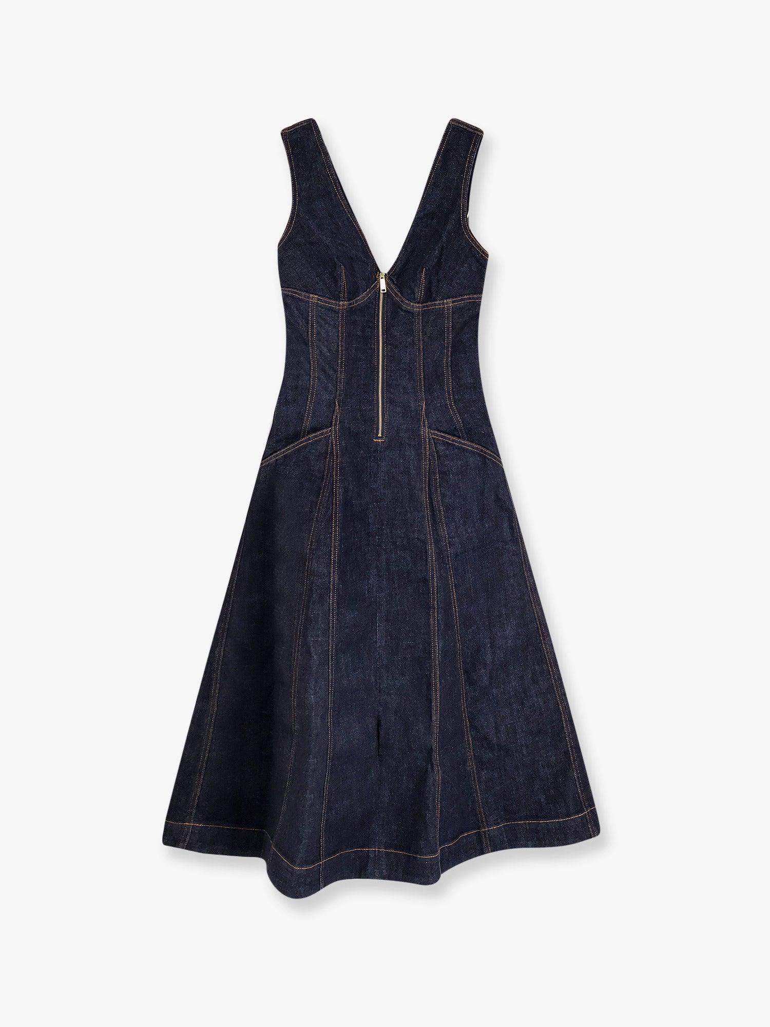 ワンピース SELF PORTRAIT Denim midi dress Indigo Denim Midi Dress – self-portrait-US