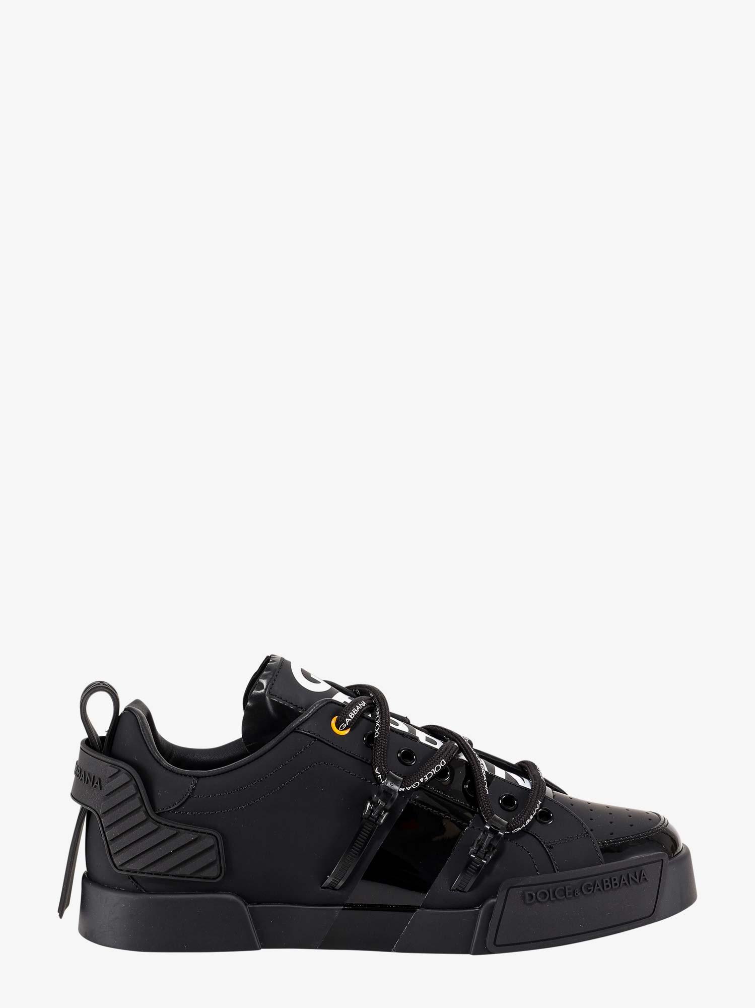 Dolce & Gabbana Leather Sneakers in Black for Men - Lyst
