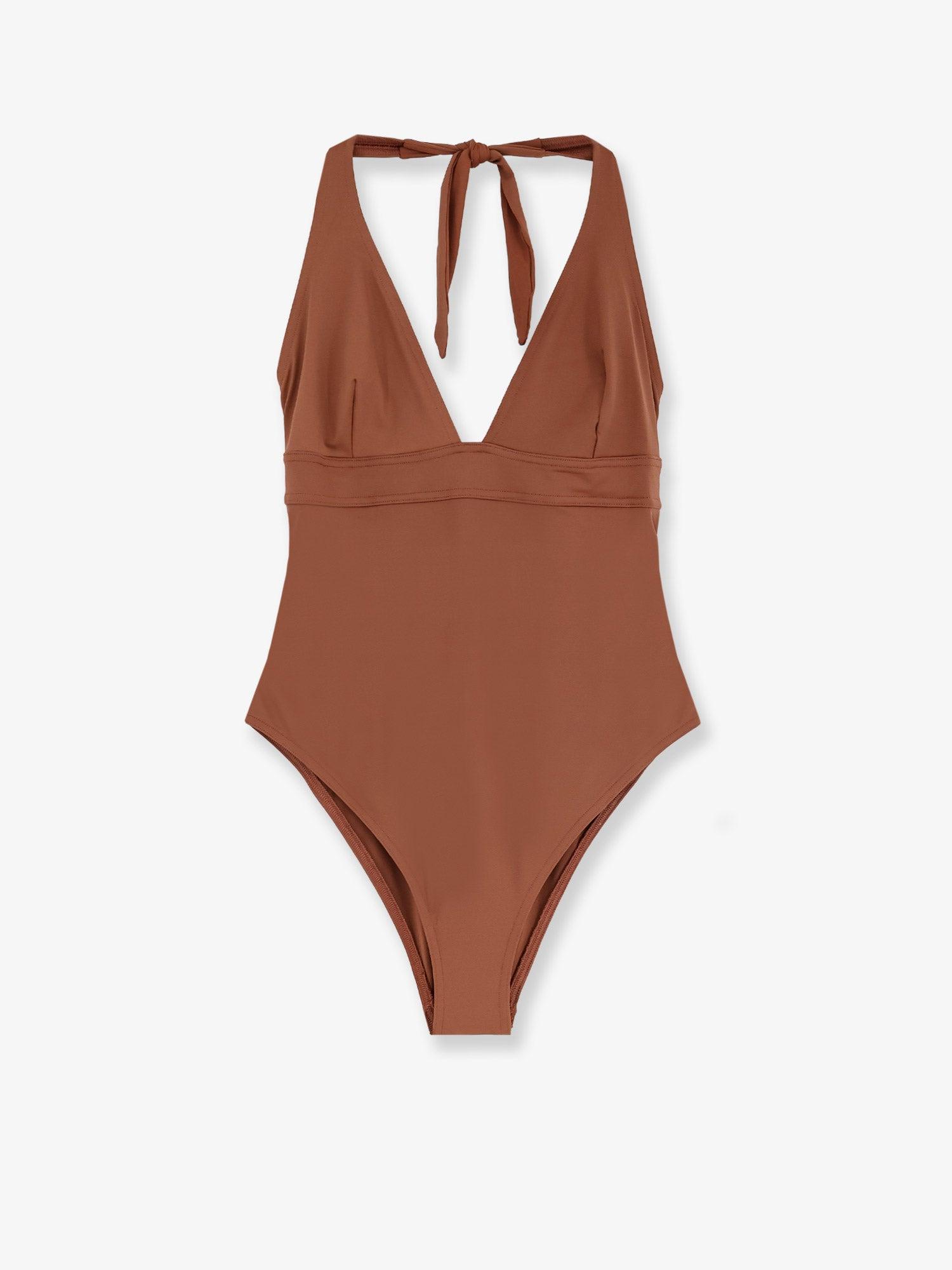 水着・ビーチグッズその他 MC2 SAINT BARTH 'Lora' one-piece swimsuit Brown Lora scoopback one-piece swimsuit with rhinestone