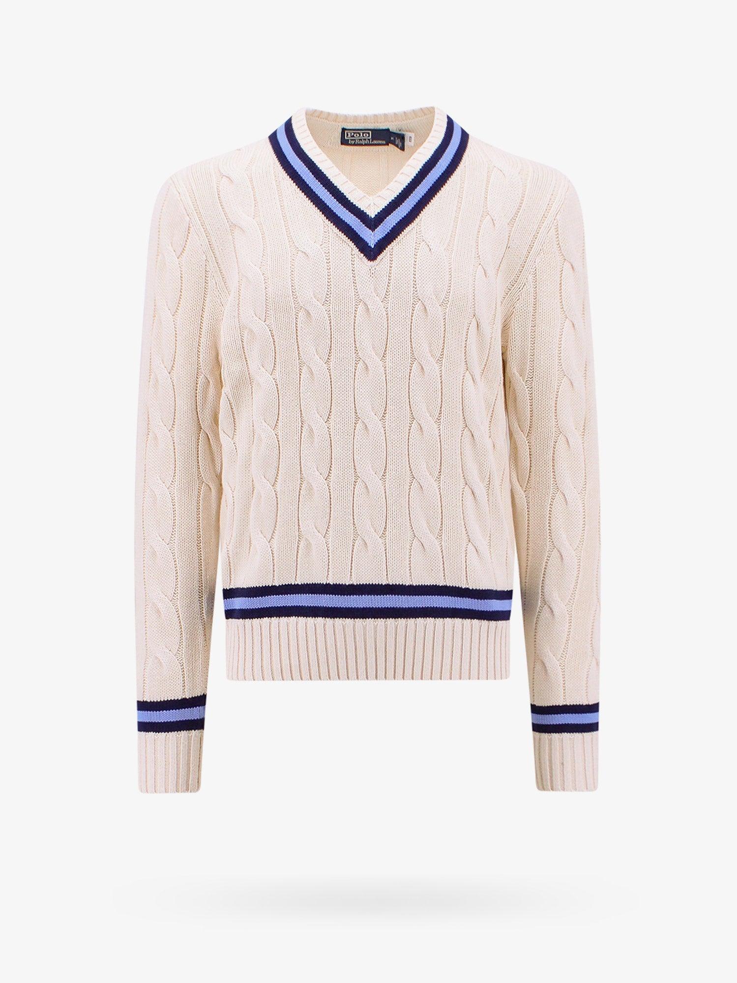 Polo Ralph Lauren V-neck Long Sleeves Cotton Ribbed Profile Knitwear in  White for Men | Lyst