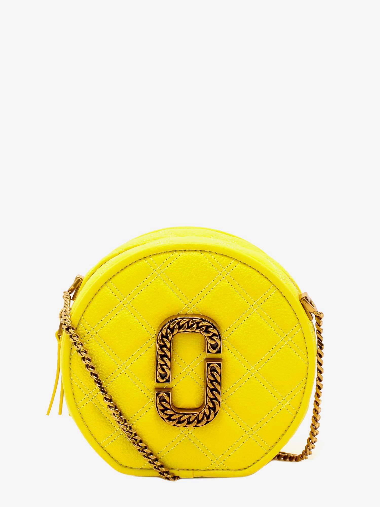 Marc Jacobs Leather The Status Round Crossbody Bag in Yellow - Lyst