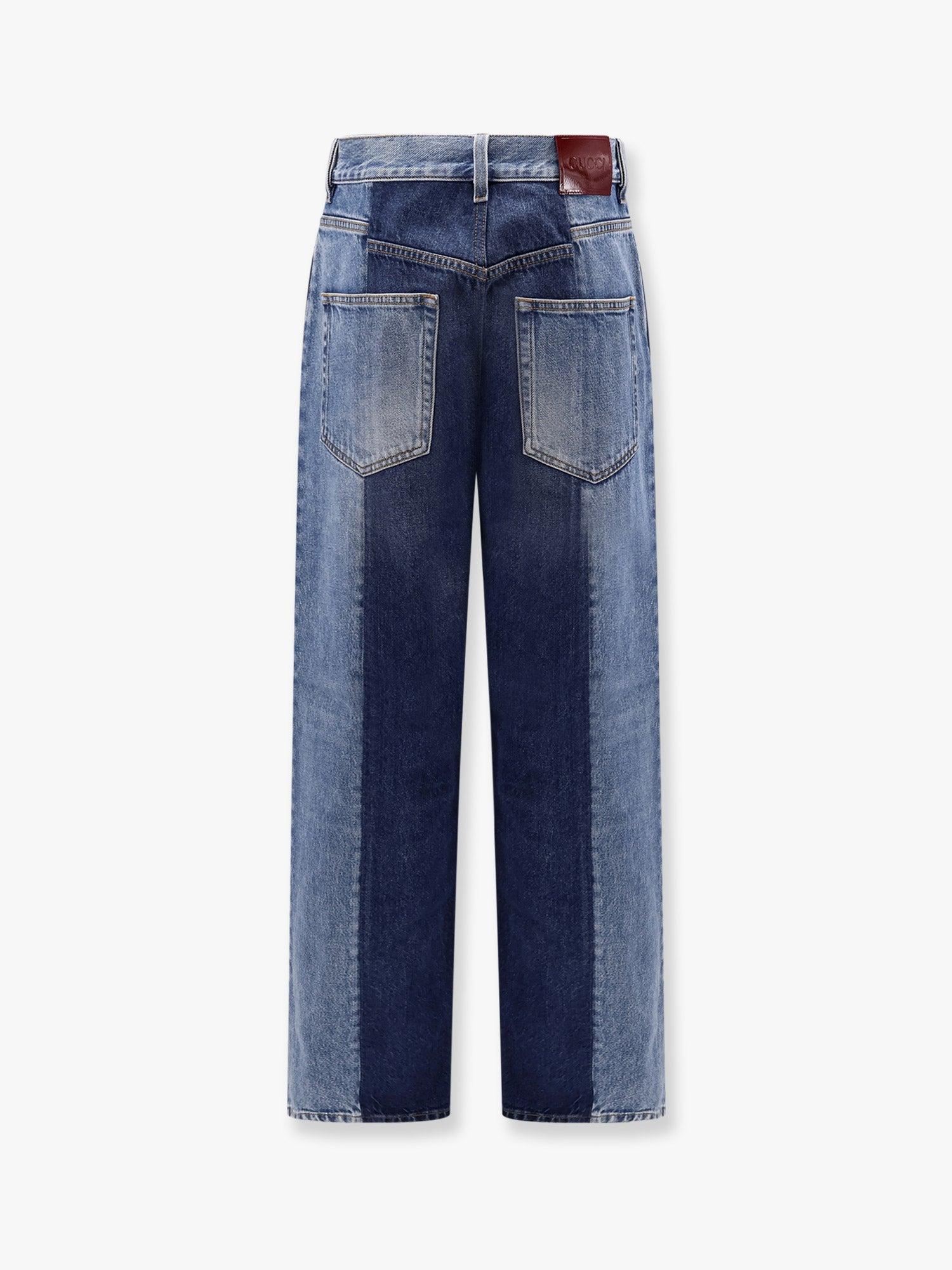 デニム・ジーパン Patchwork denim jeans with gucci rosso ancora Patchwork Denim Jeans With Gucci Rosso Ancora | italist