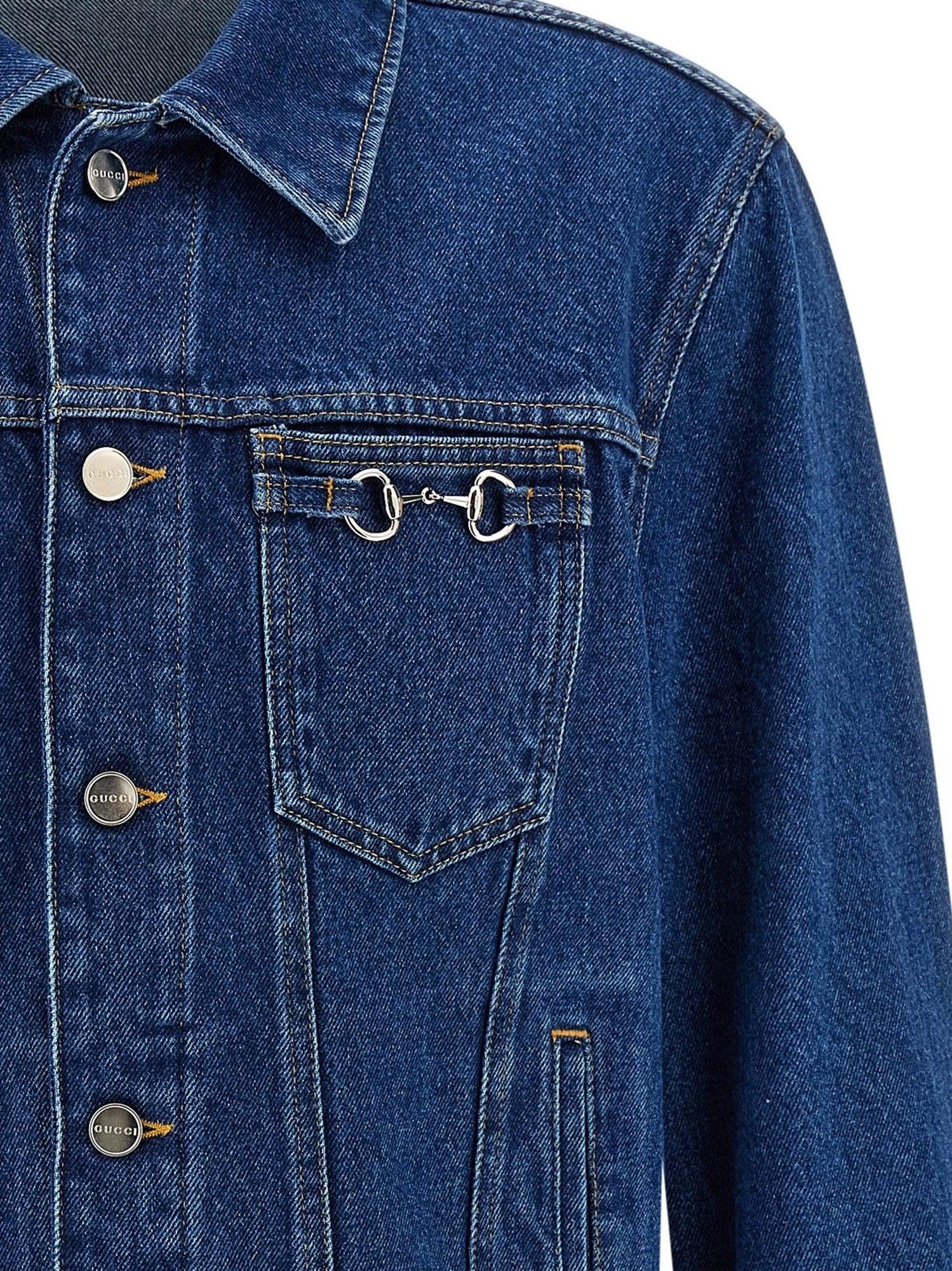 Gucci Horsebit Denim Jacket in Blue for Men | Lyst
