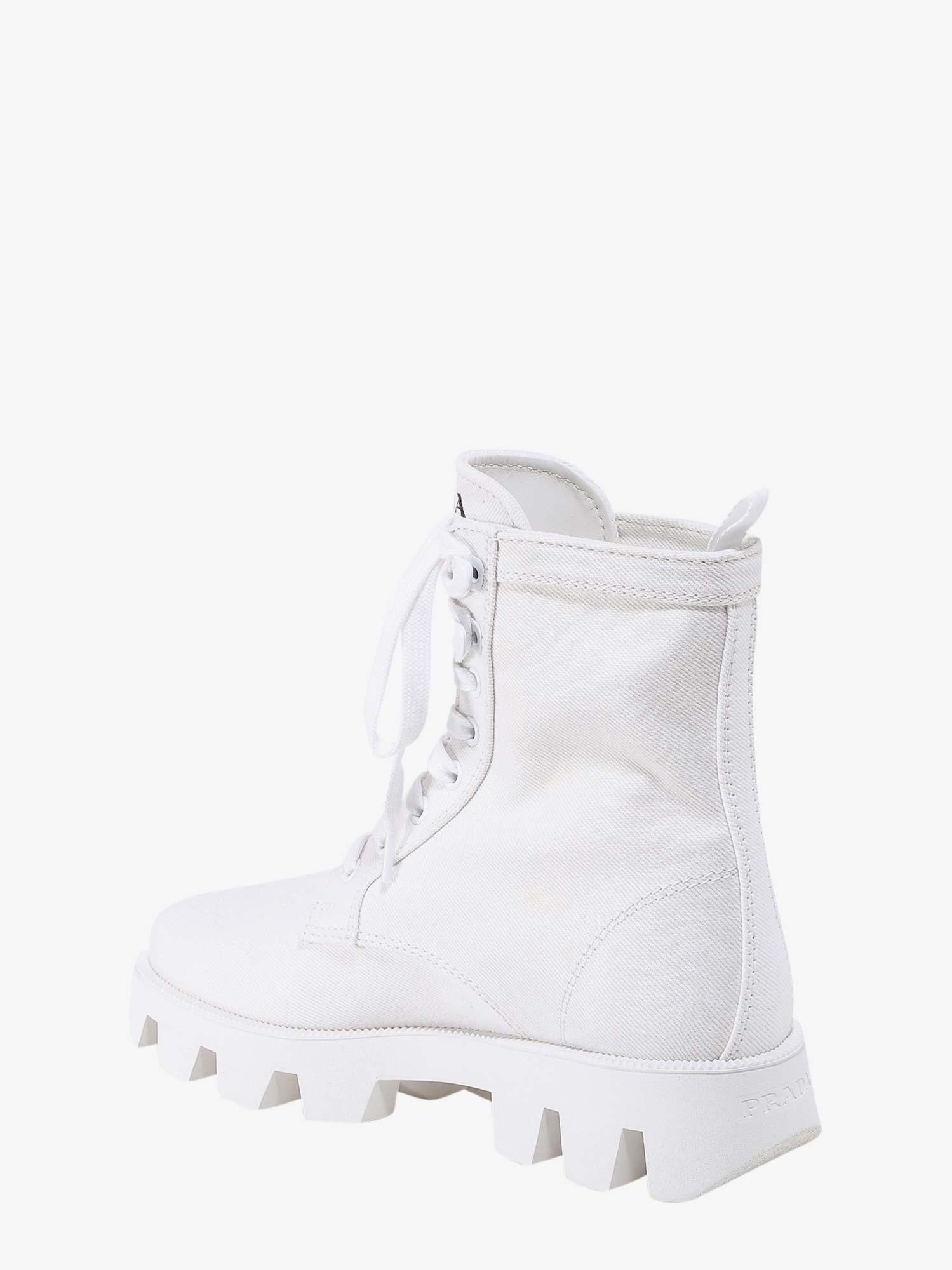 Prada Canvas Ankle Boots in White - Lyst