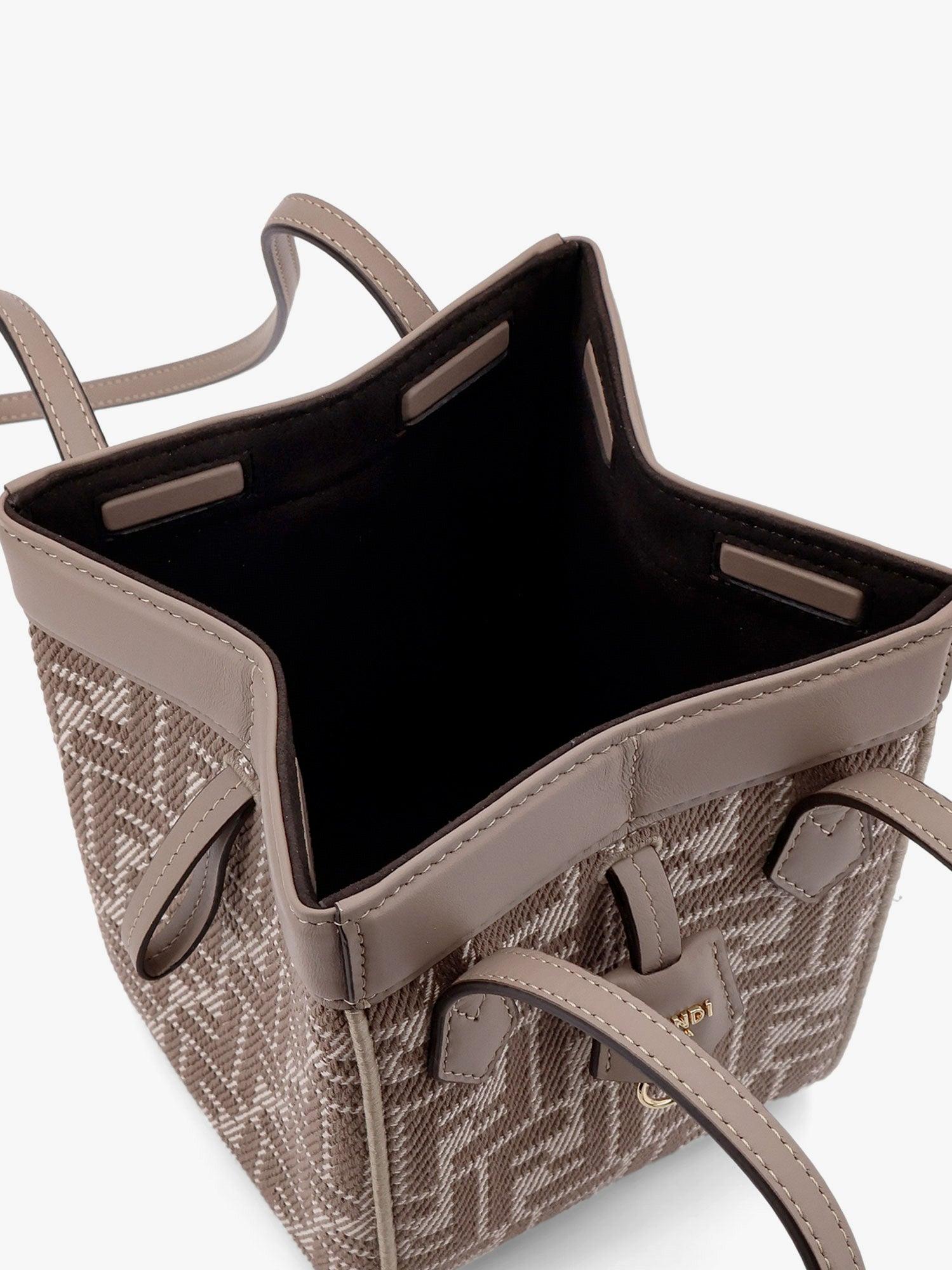 Fendi Origami Mini Leather And Denim-Effect Ff Jacquard