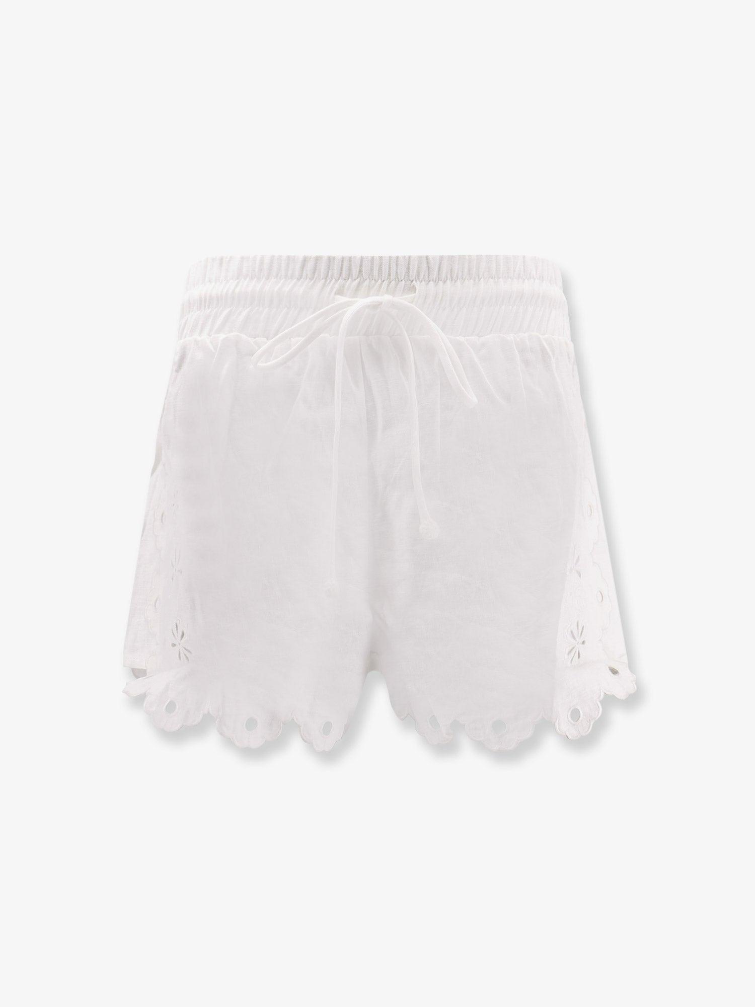 ショートパンツ FARM RIO Linen perforated shorts OFF-WHITE FARM Rio Linen Perforated Shorts in White | Lyst