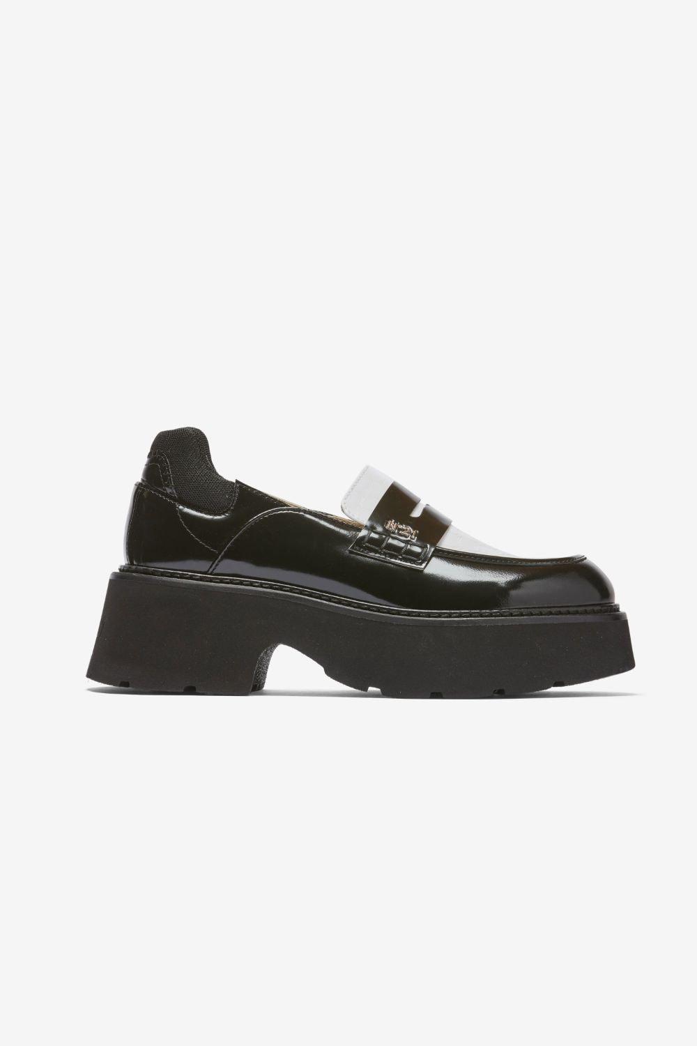 N°21 Two-tone Penny Loafers in Black | Lyst
