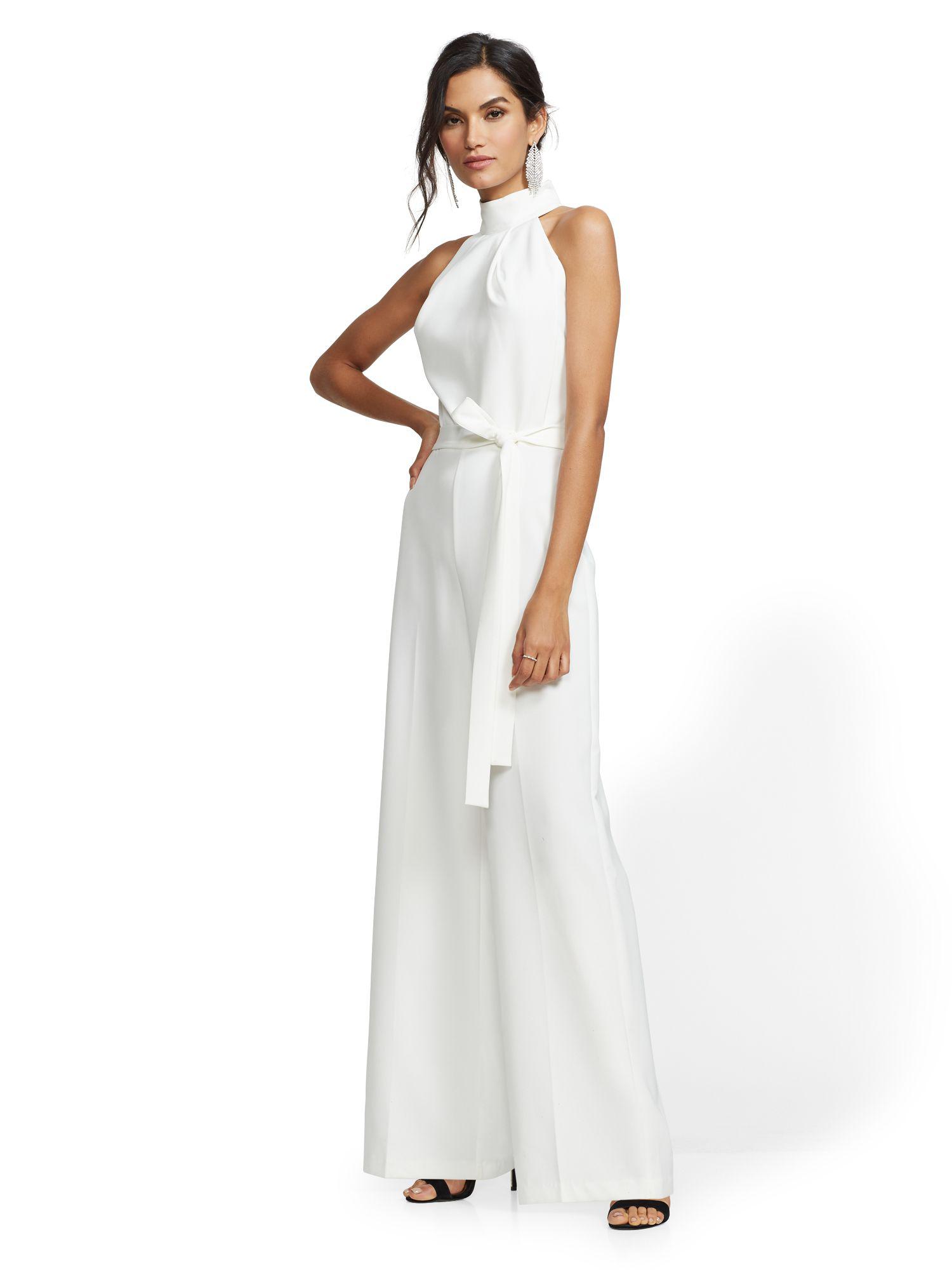 white halter jumpsuit