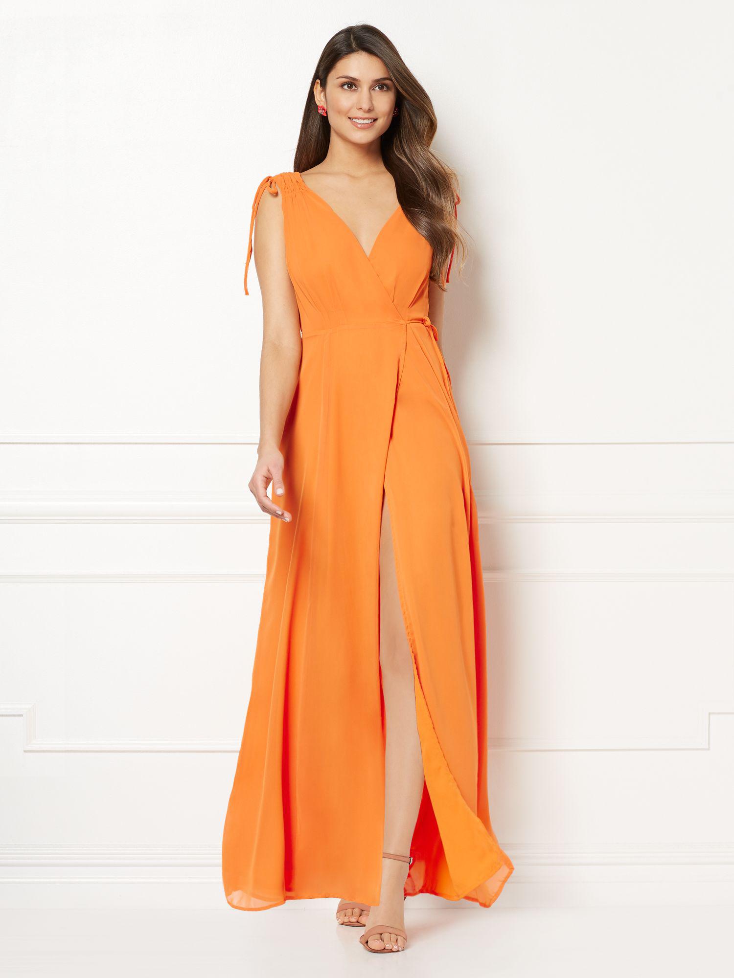 eva mendes orange dress
