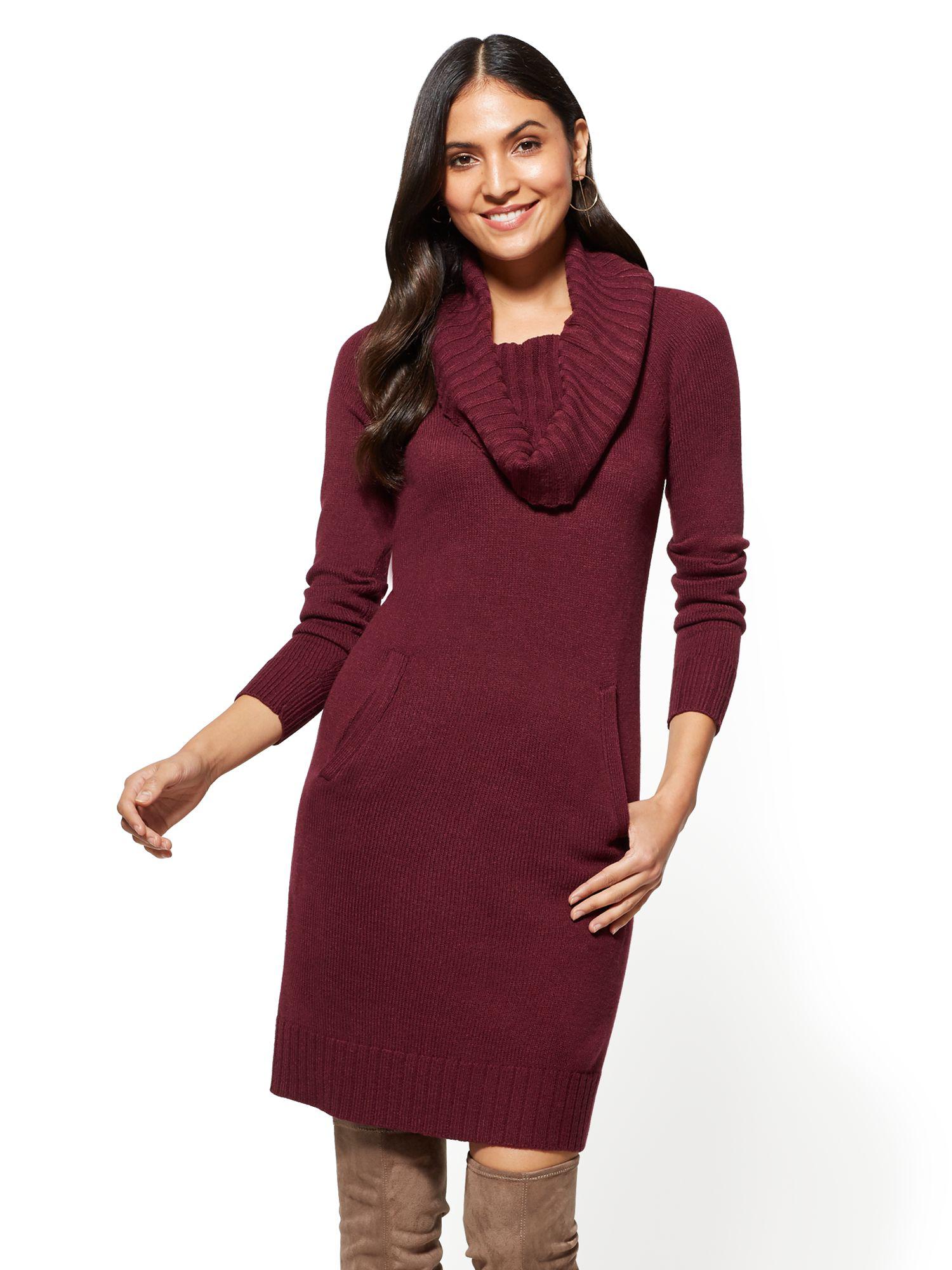 sweater dress cowl neck