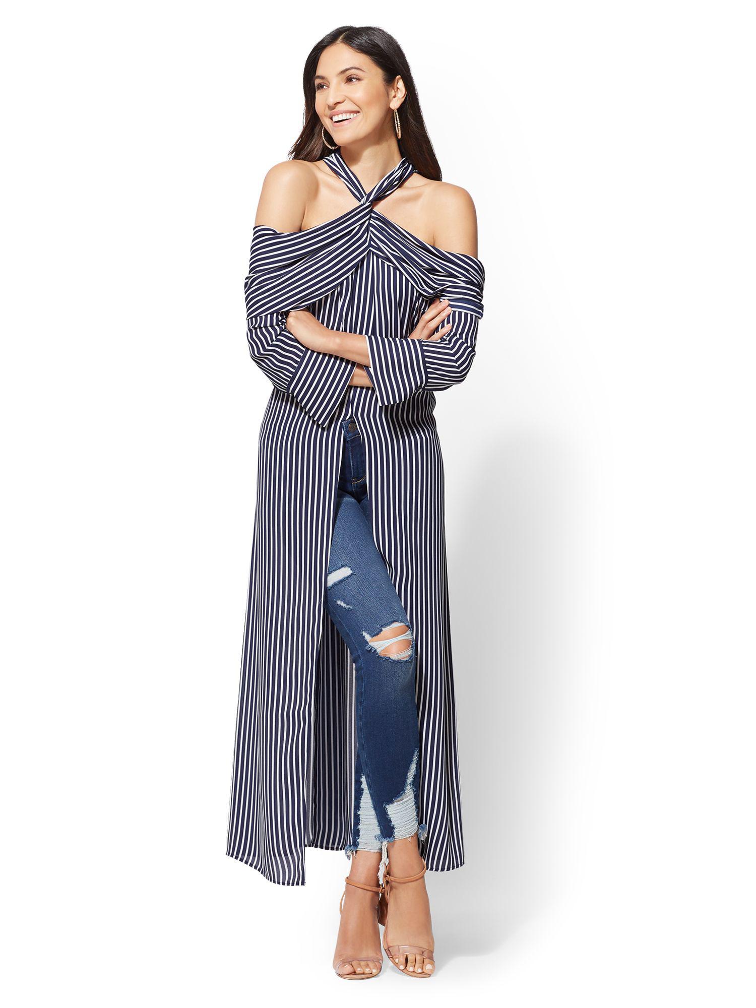 cold shoulder maxi blouse
