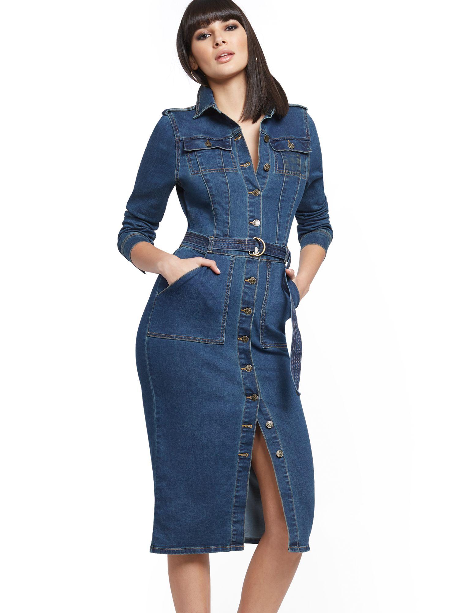 denim utility shirt dress