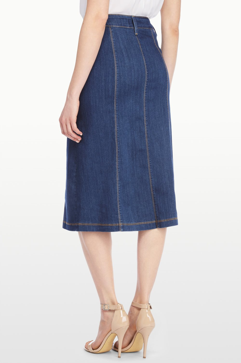Nydj Carly Button Front Skirt In Sure Stretch Denim in Blue Lyst
