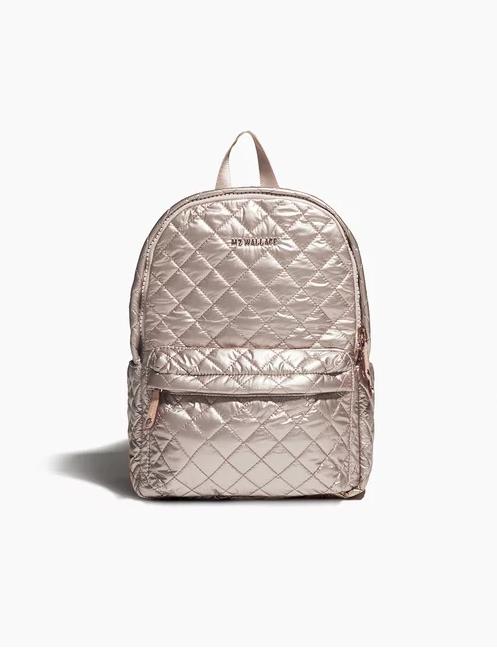mz wallace rose gold backpack