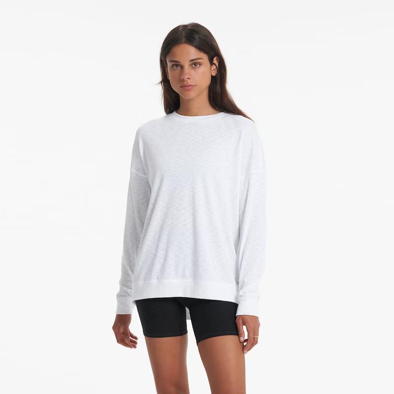 Vuori Cotton Long Sleeve Sunrise Crew in White | Lyst