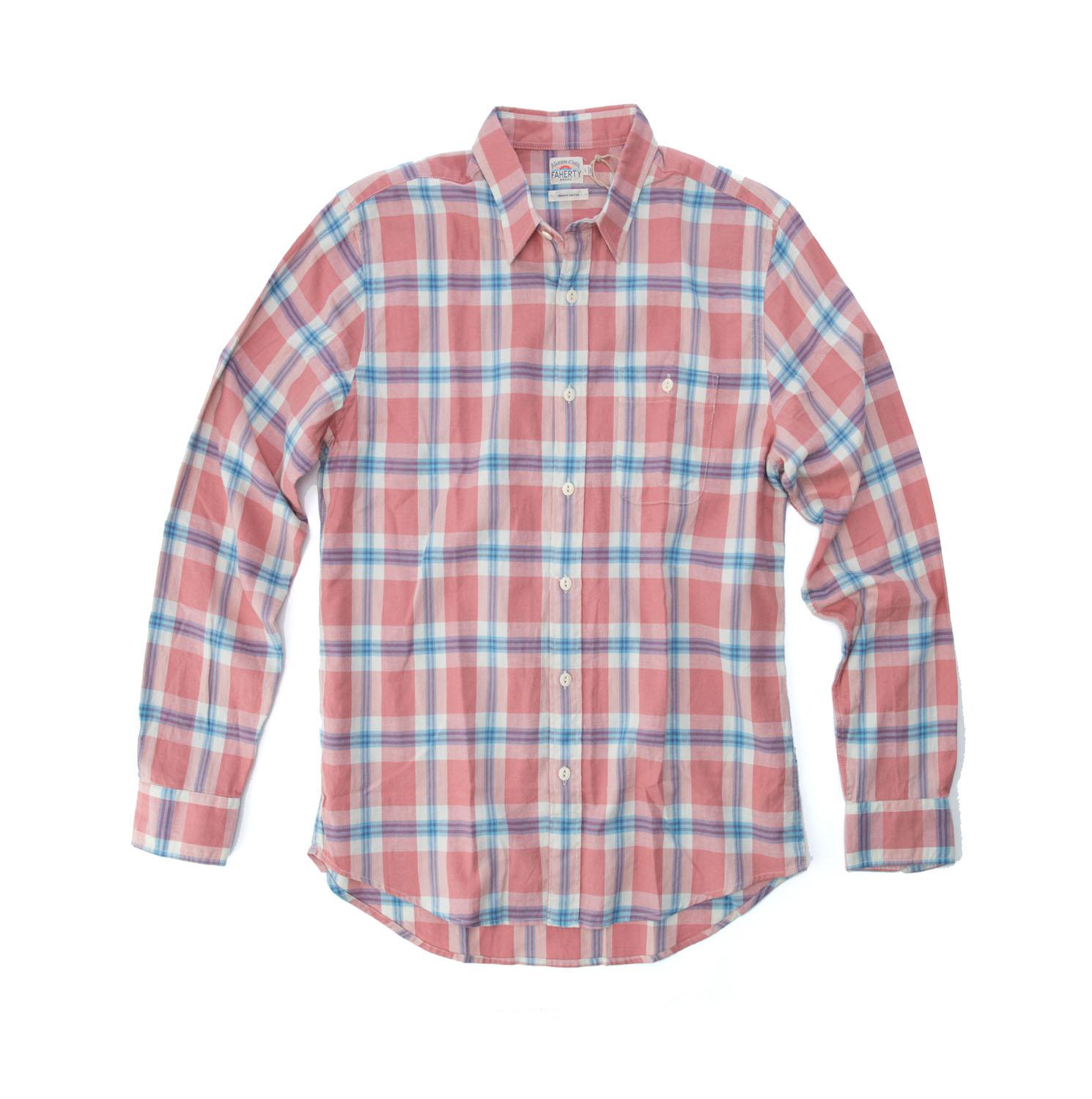 Faherty brand Organic Cotton Field Shirt in Red for Men | Lyst