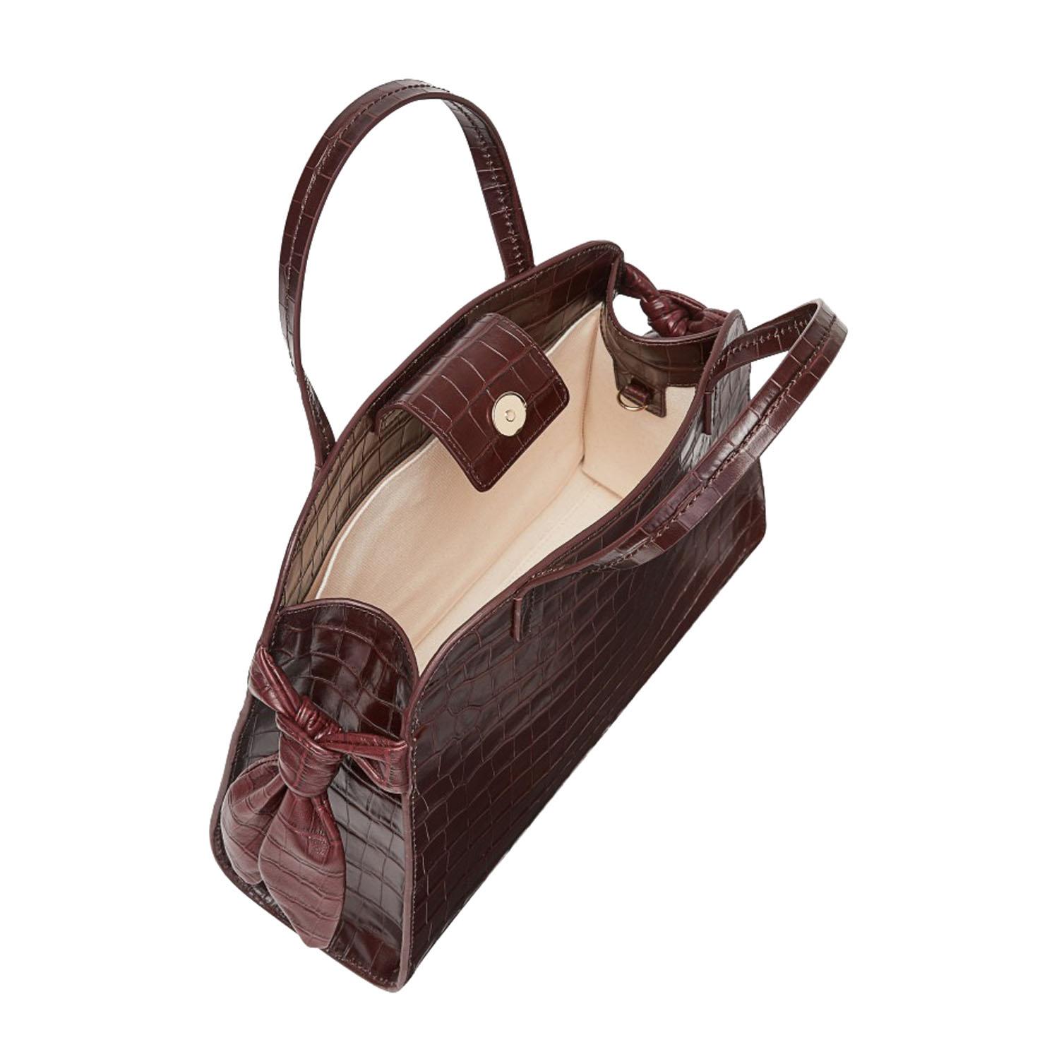 dark brown croc bag