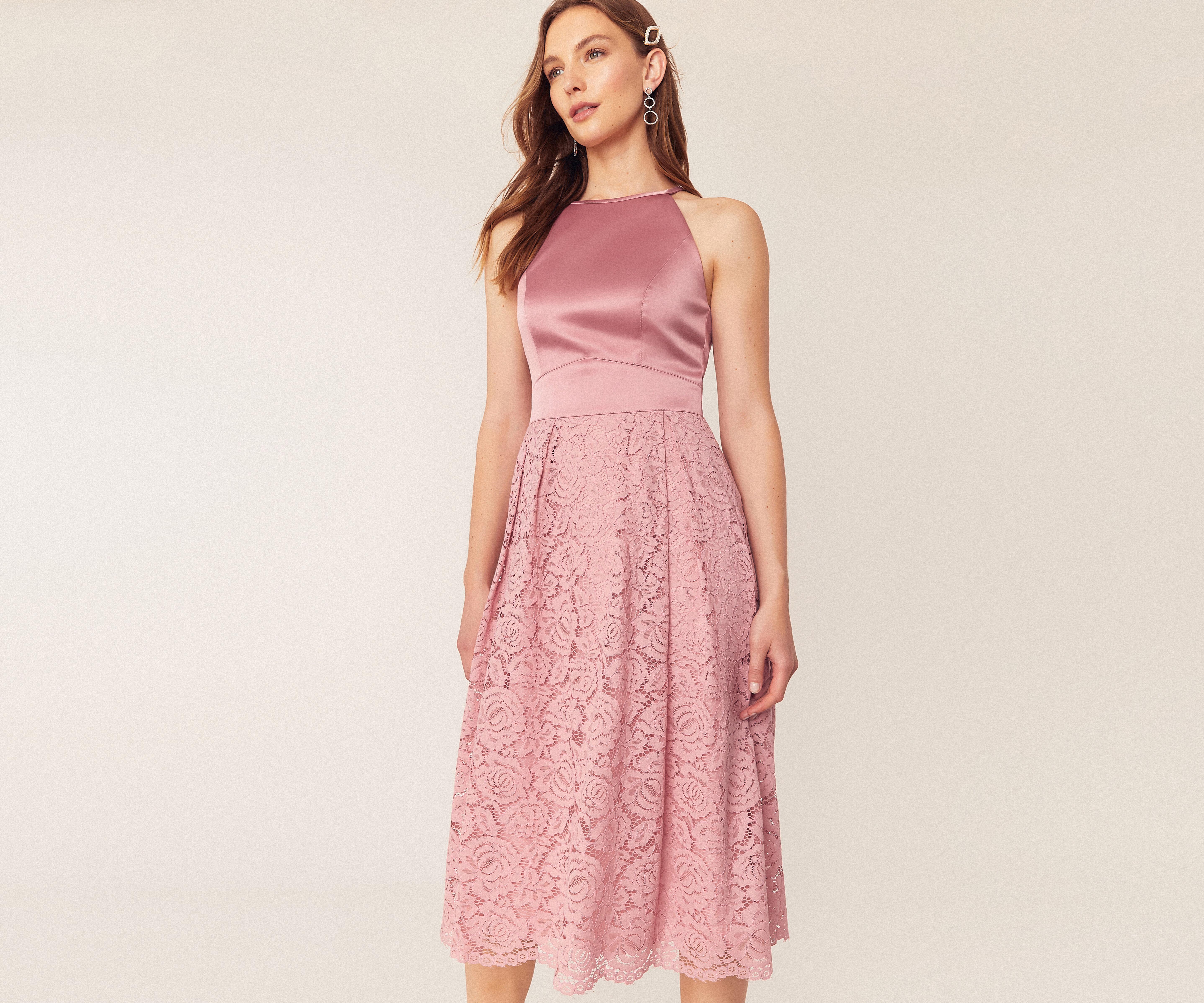 oasis pink lace dress