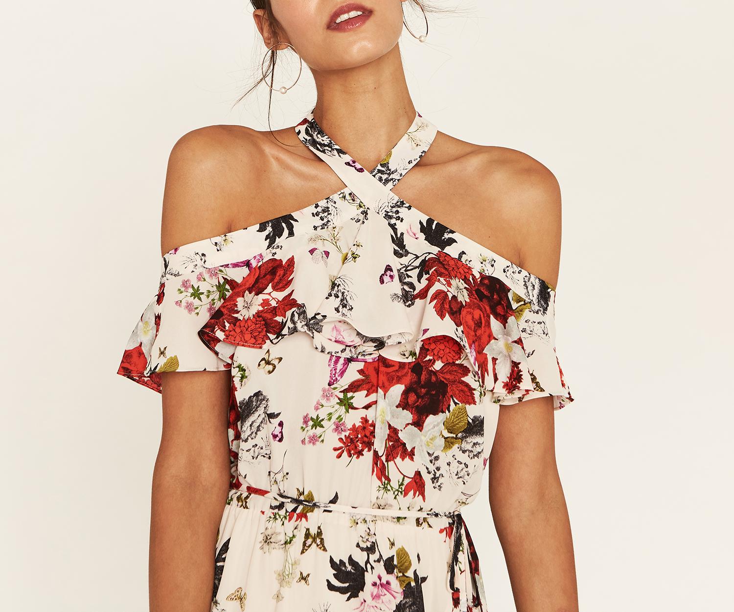 oasis bloom bardot dress