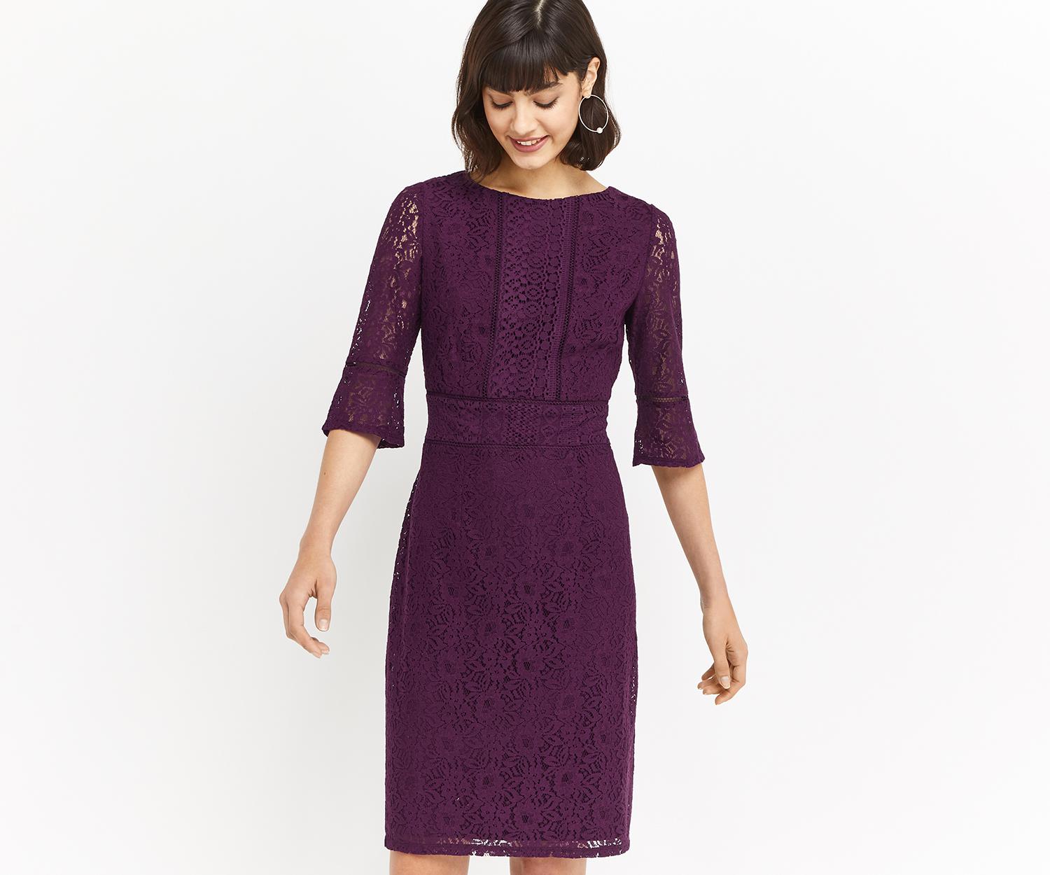 oasis purple lace dress
