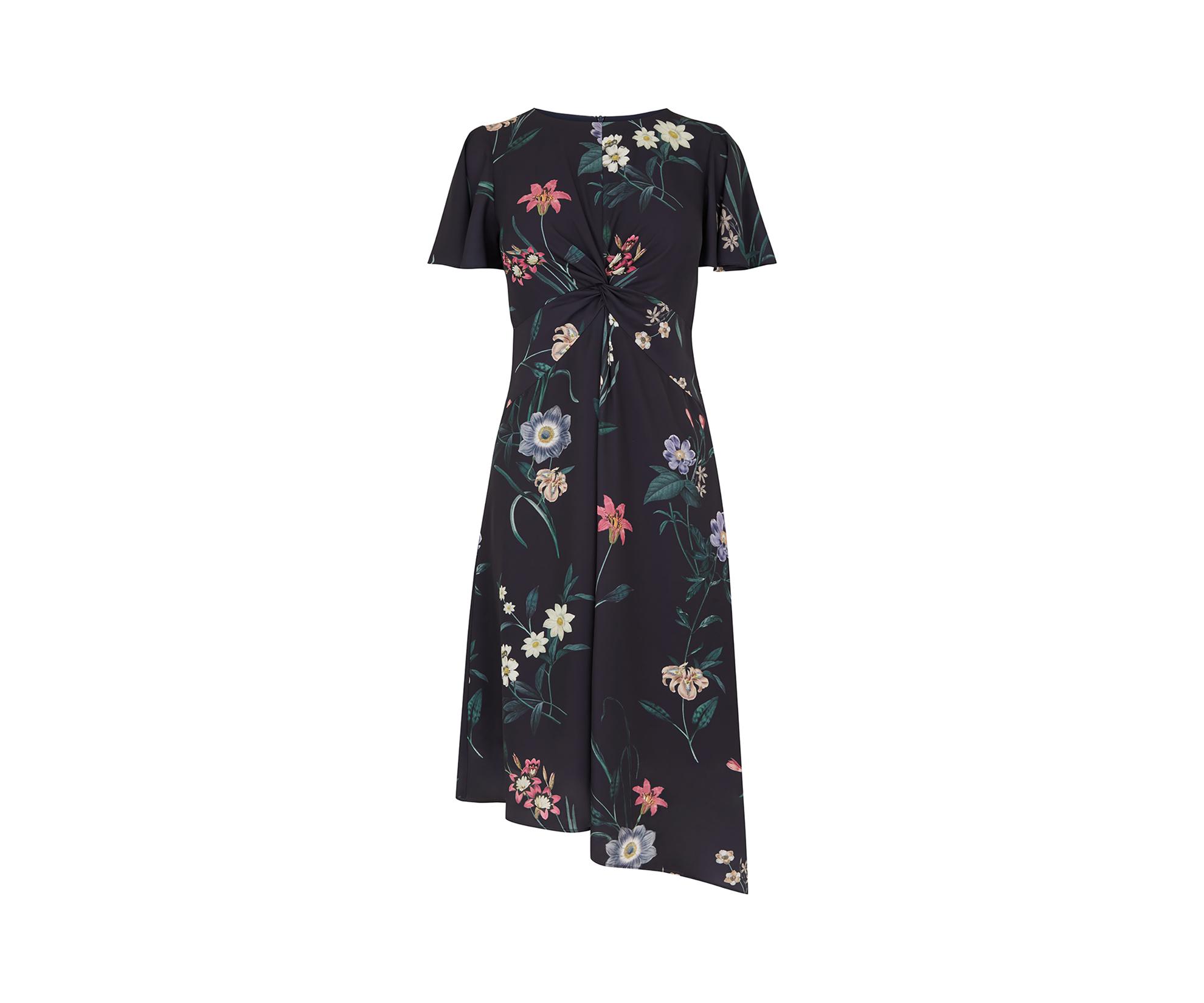 oasis twist front midi dress