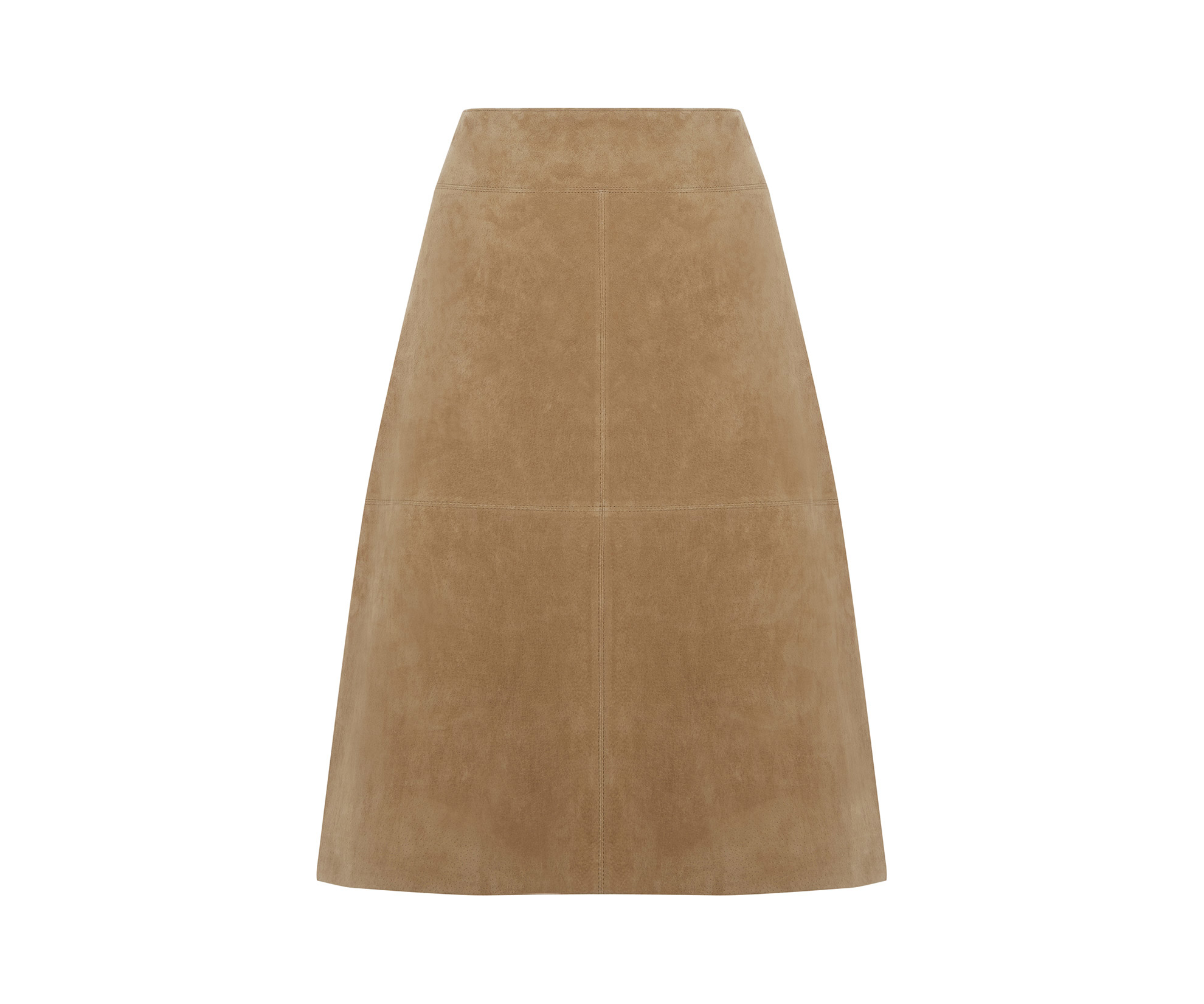 Oasis Suede Aline Midi Skirt Mid Neutral in Brown Lyst