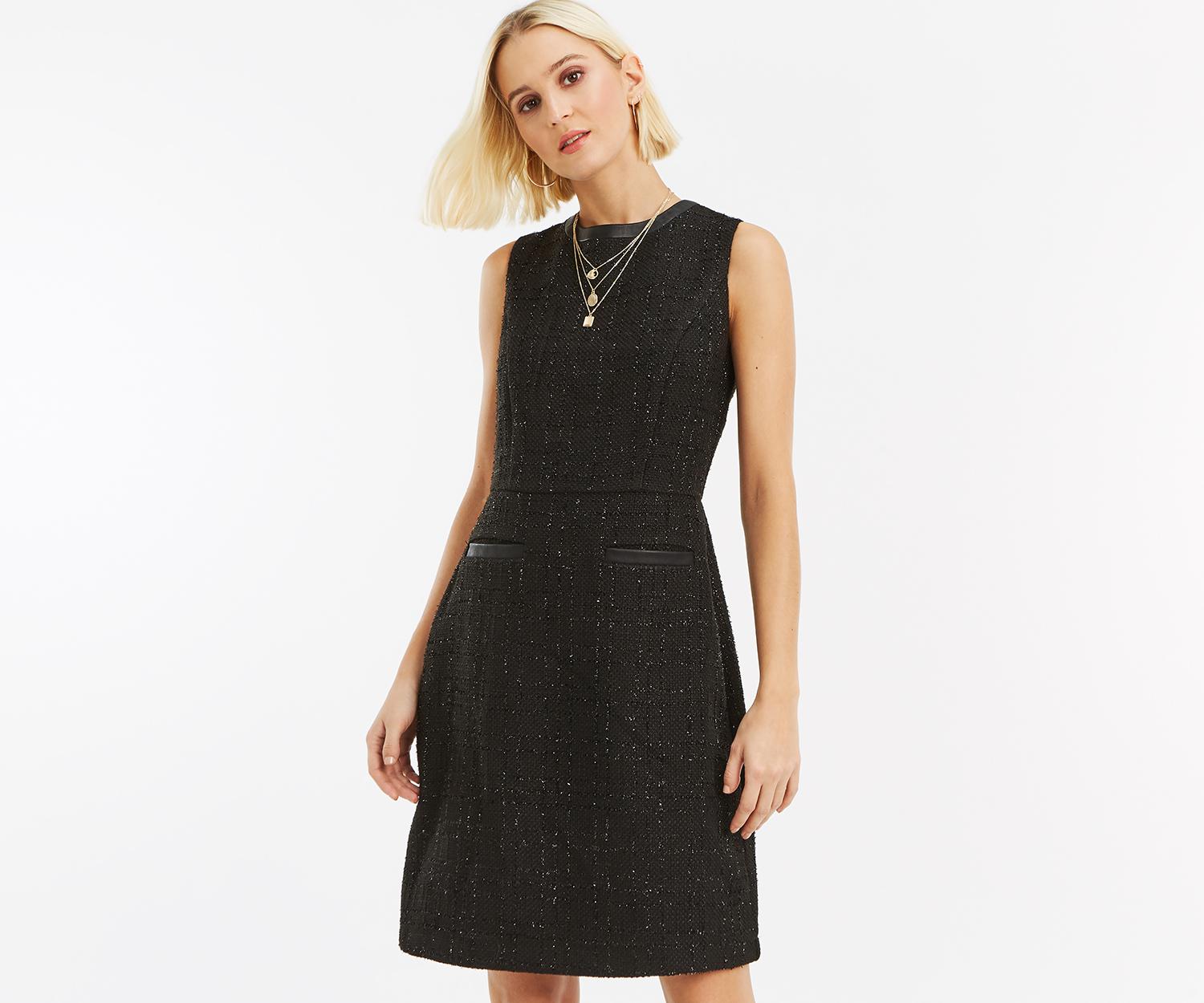 oasis sparkle tweed dress