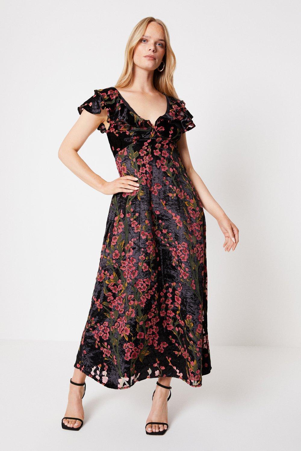 Oasis ruffle outlet maxi dress