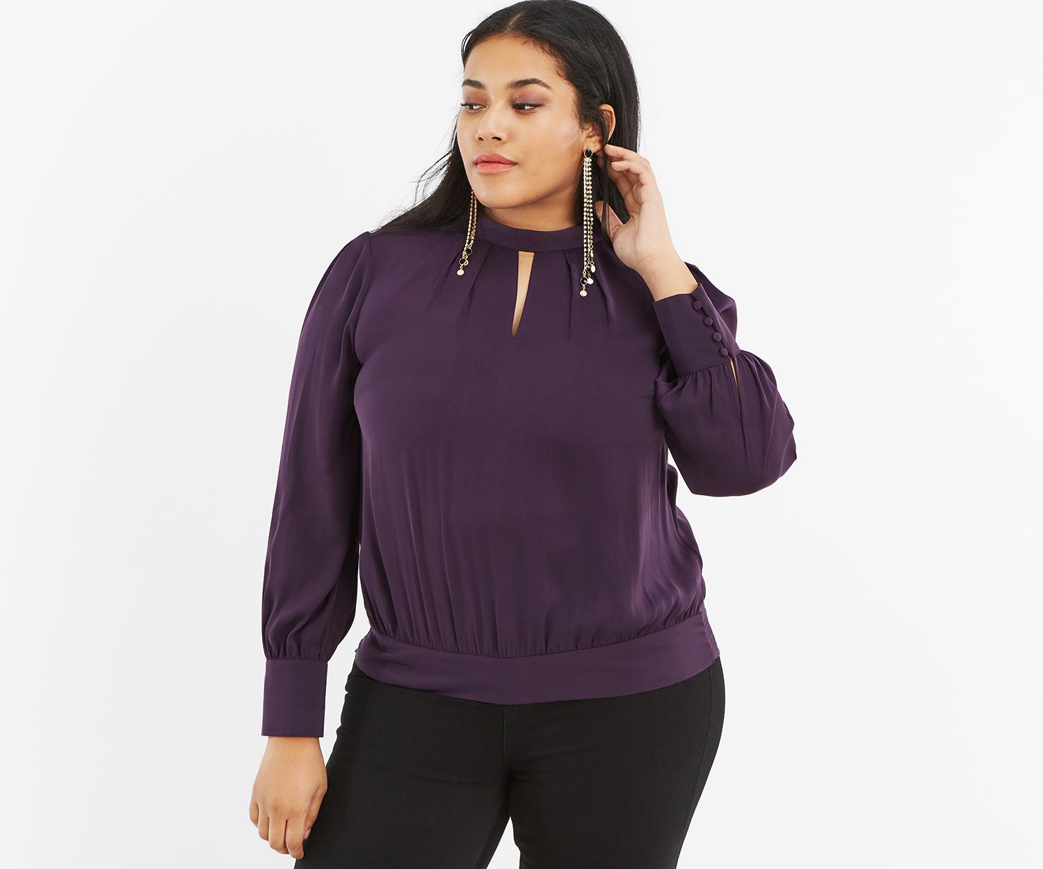 oasis keyhole long sleeve top