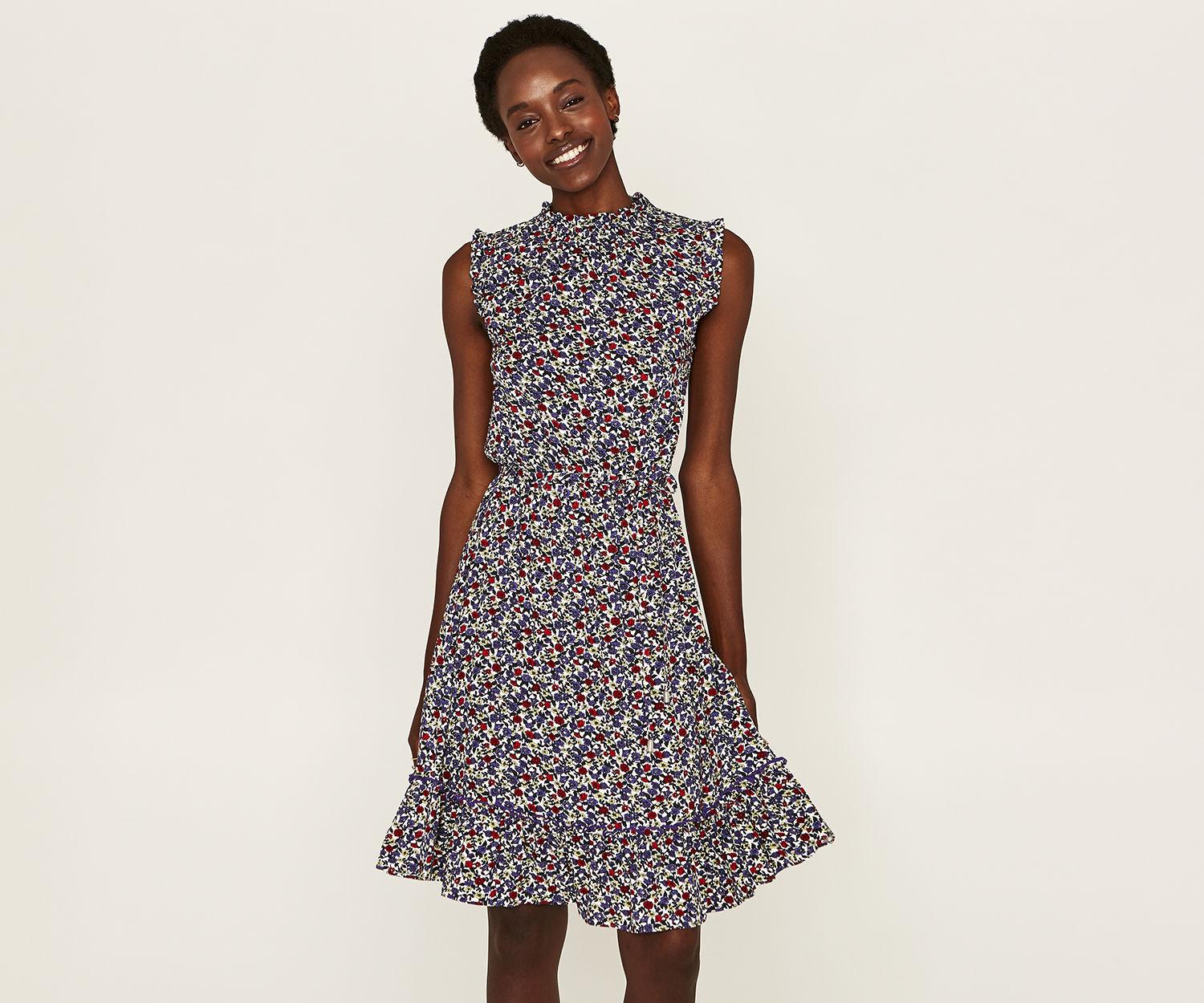 oasis ditsy ruffle dress