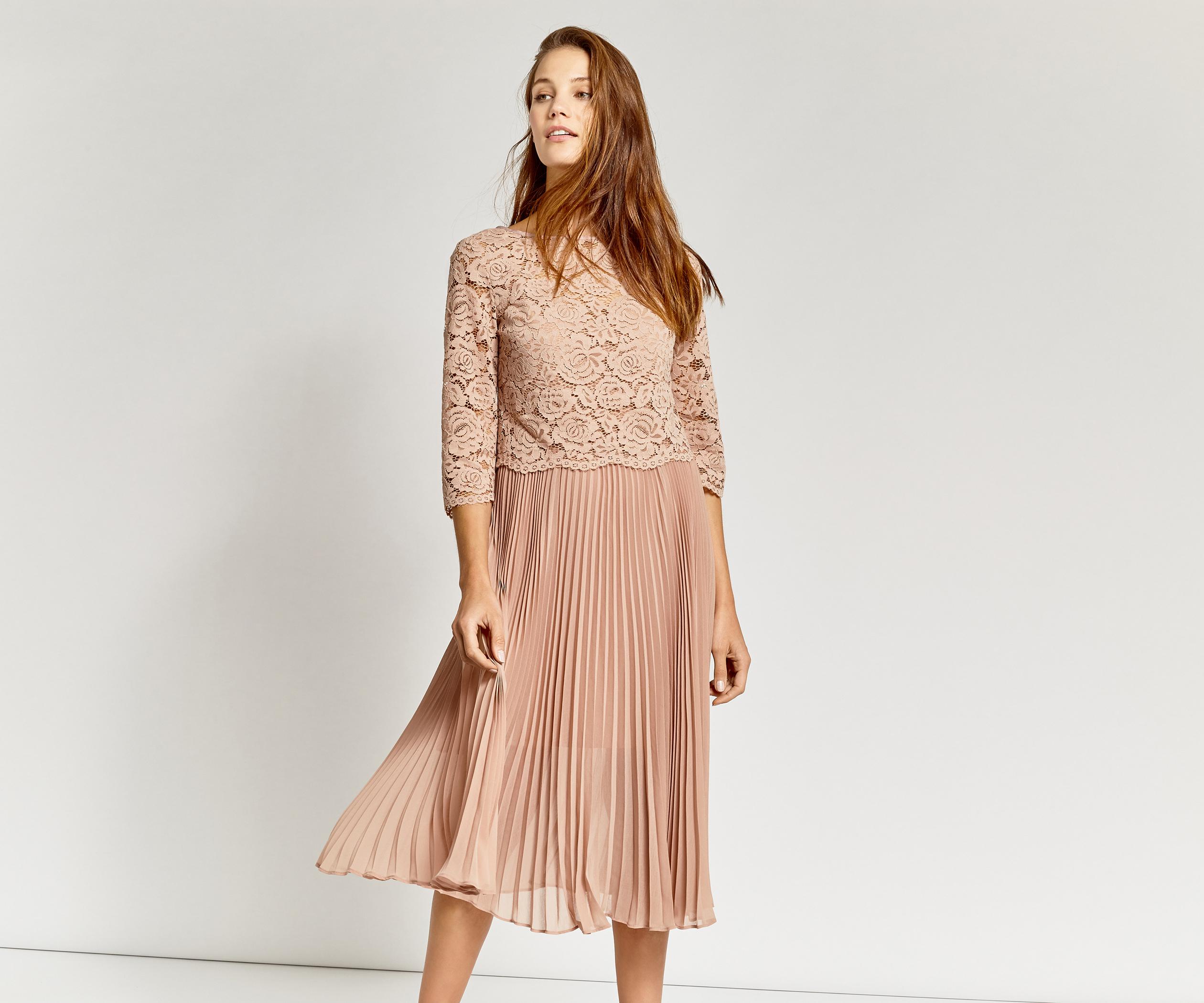 oasis pleated midi dress